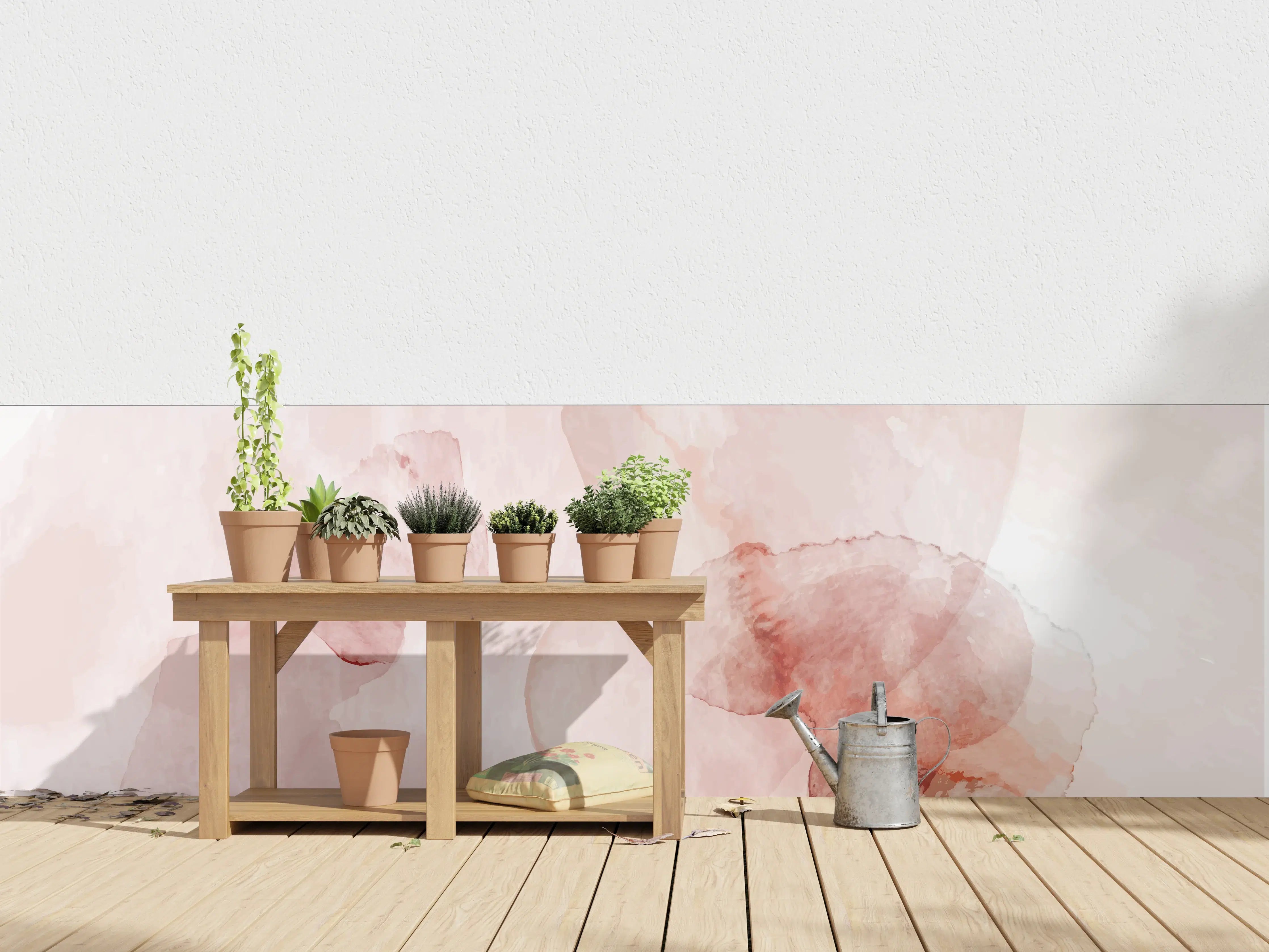 Wandverkleidung außen - Abstrakte Aquarell Rosa Töne