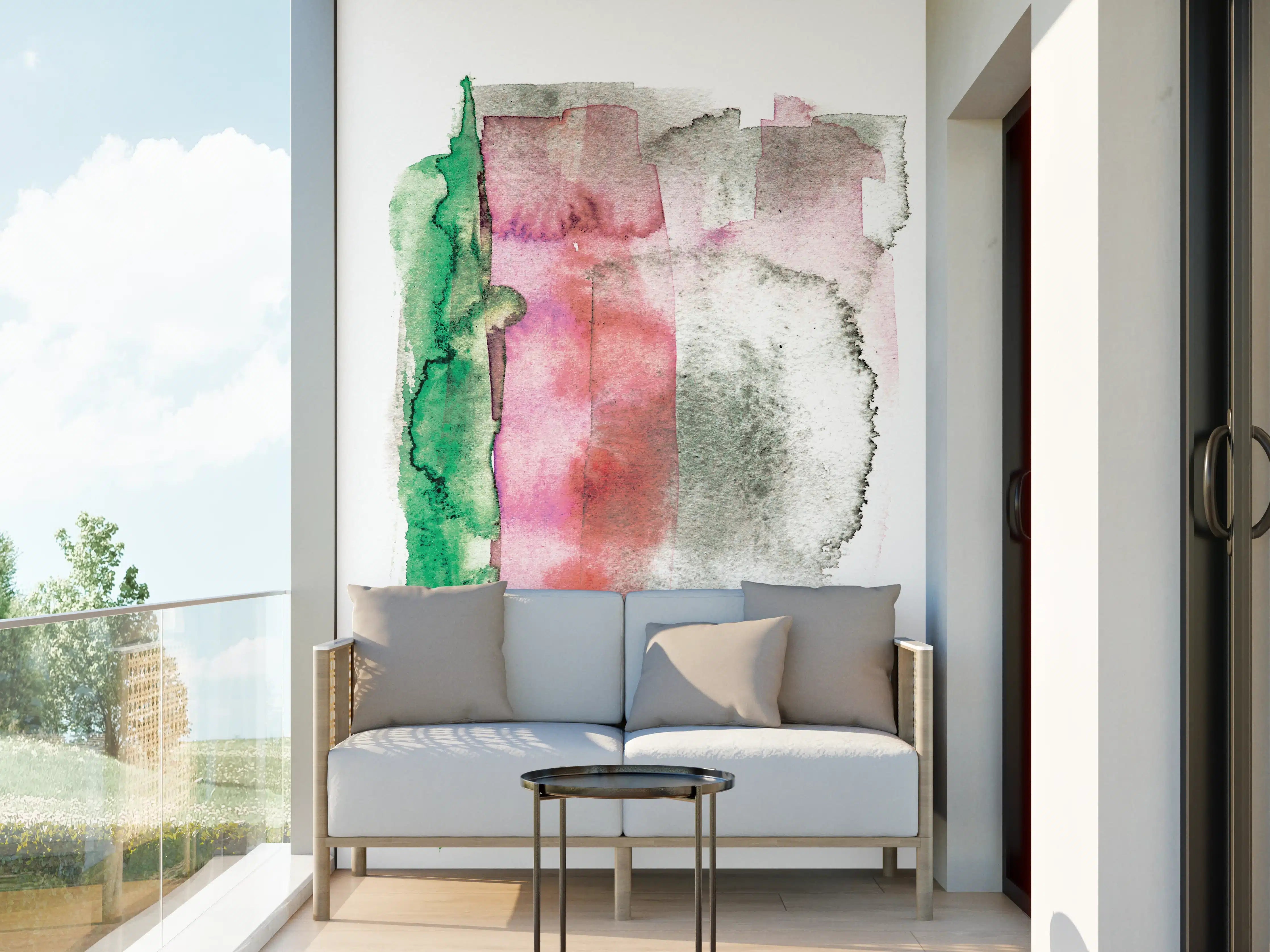 Wandverkleidung außen - Abstrakte Aquarellfarben-Komposition