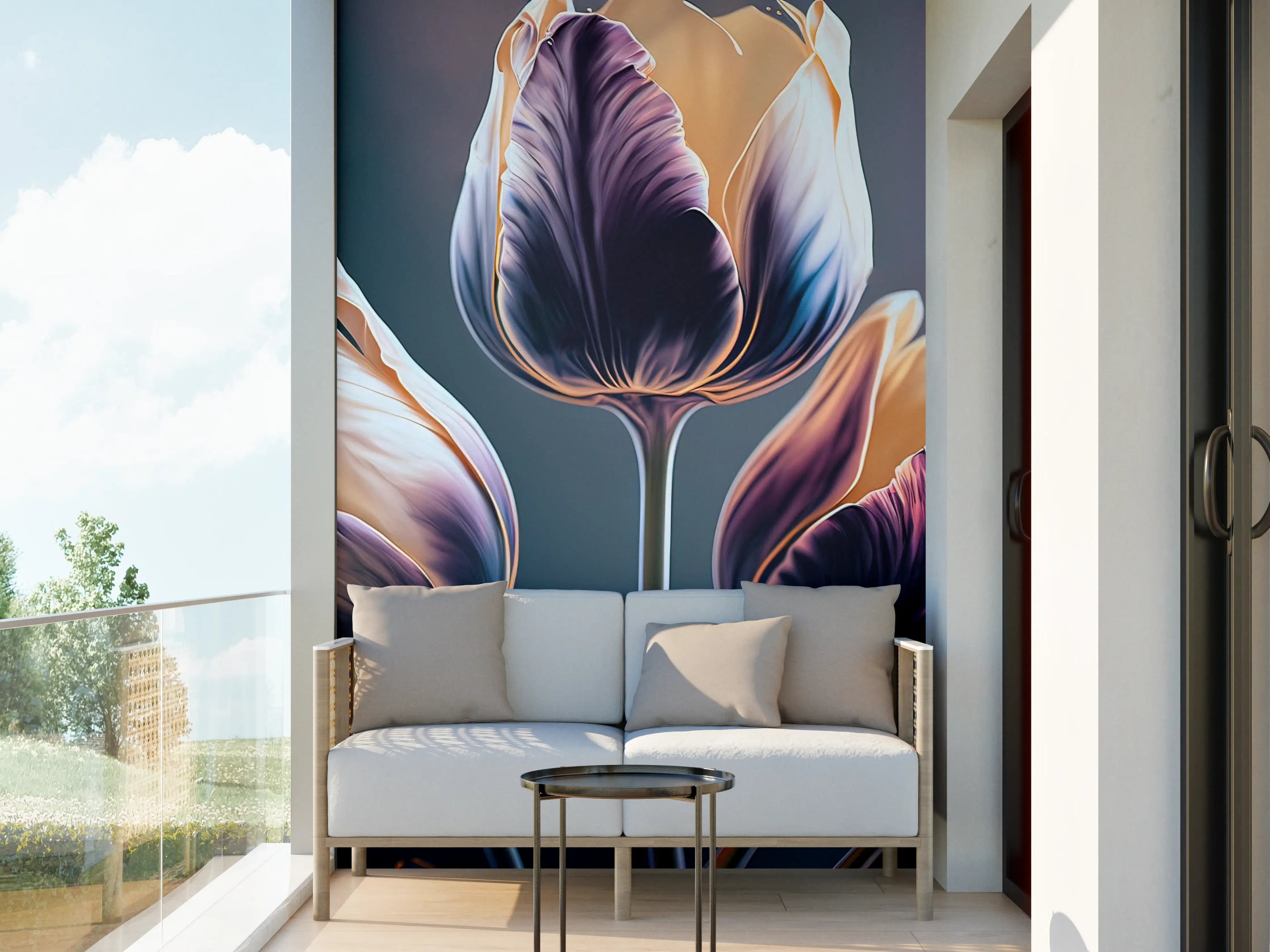 Wandverkleidung außen - Abstrakte Fließende Tulpen Kunst