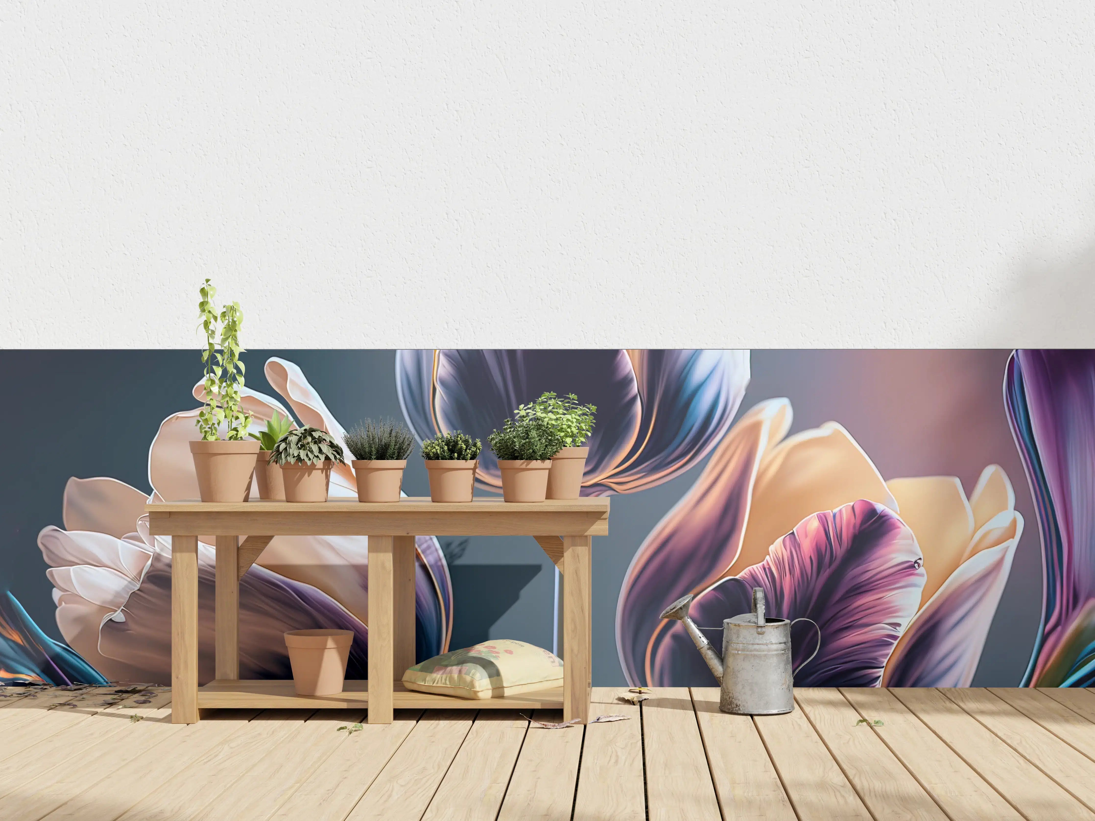 Wandverkleidung außen - Abstrakte Fließende Tulpen Kunst