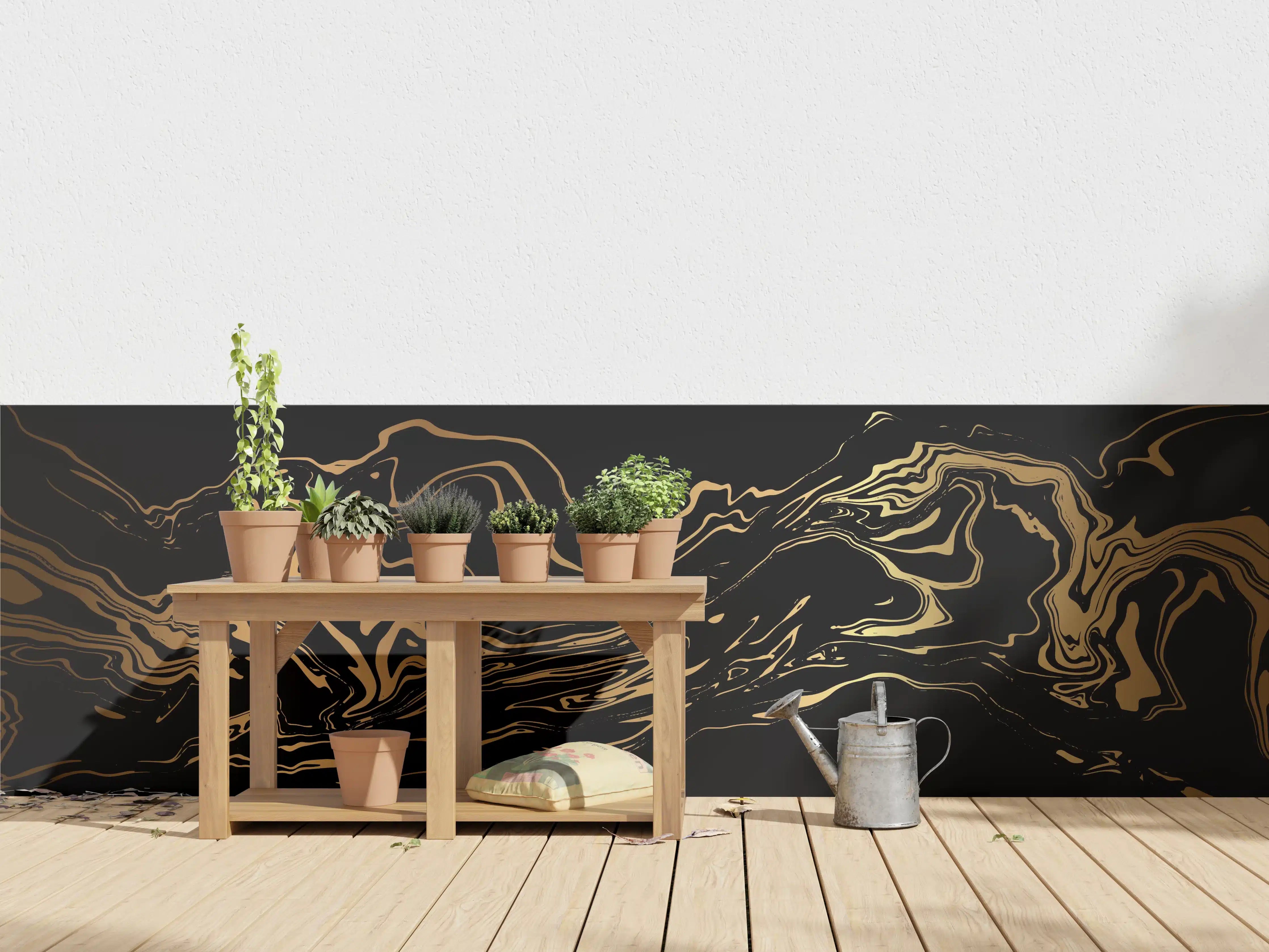 Wandverkleidung außen - Abstrakte Gold-Schwarz-Textur