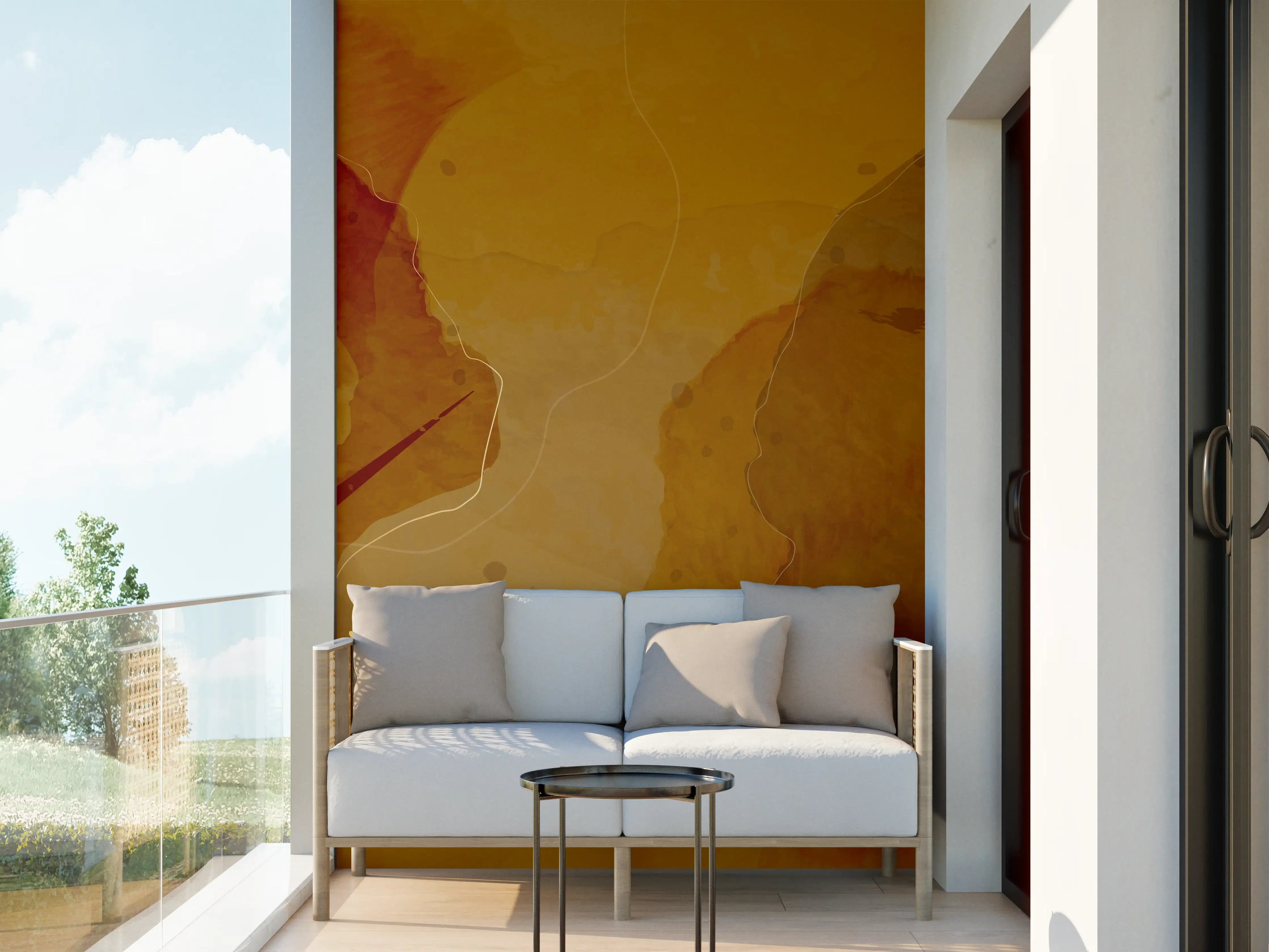 Wandverkleidung außen - Abstrakte Goldbraune Kunst