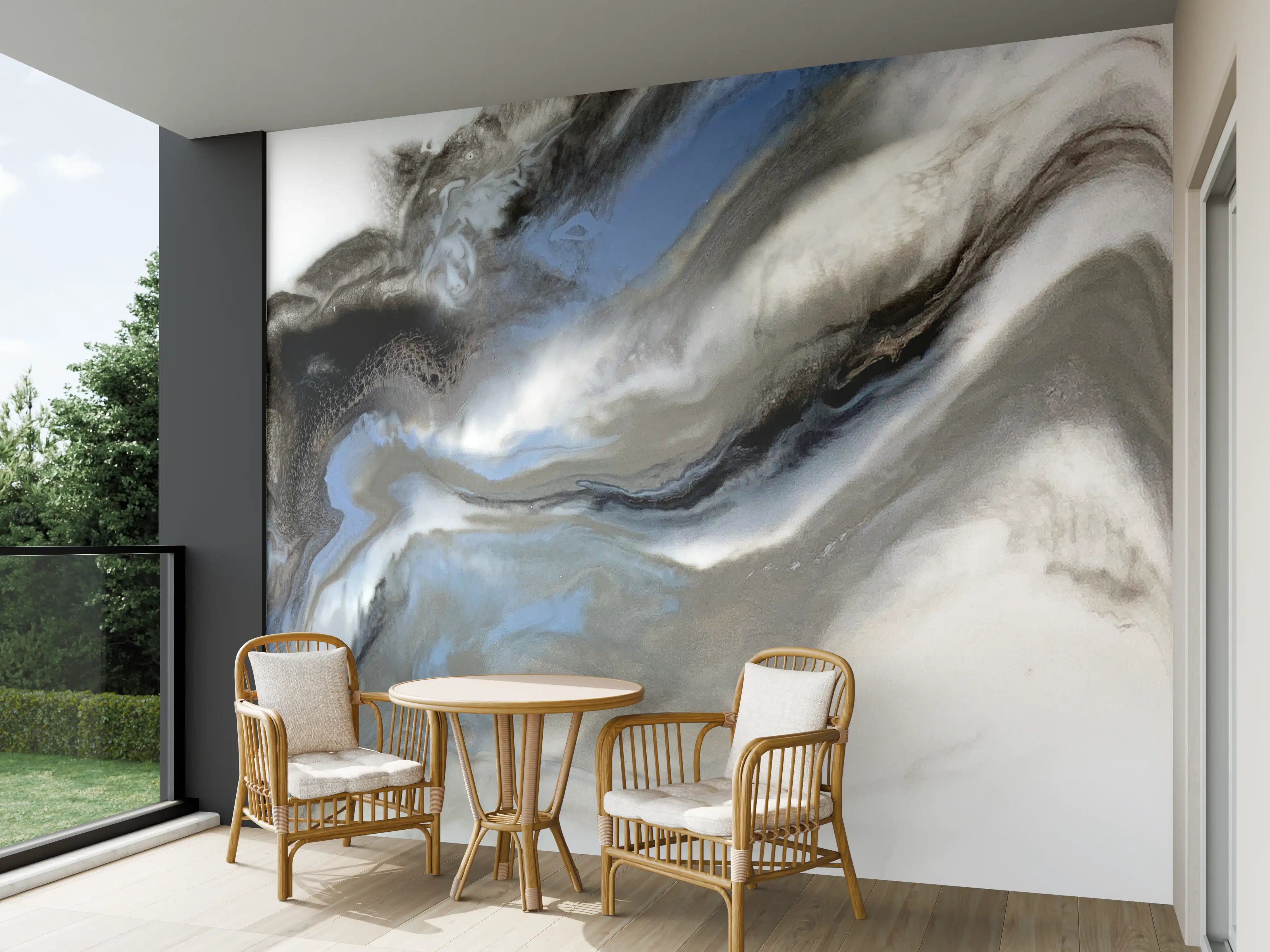 Wandverkleidung außen - Abstrakte Grau-Weiß Kunsttextur