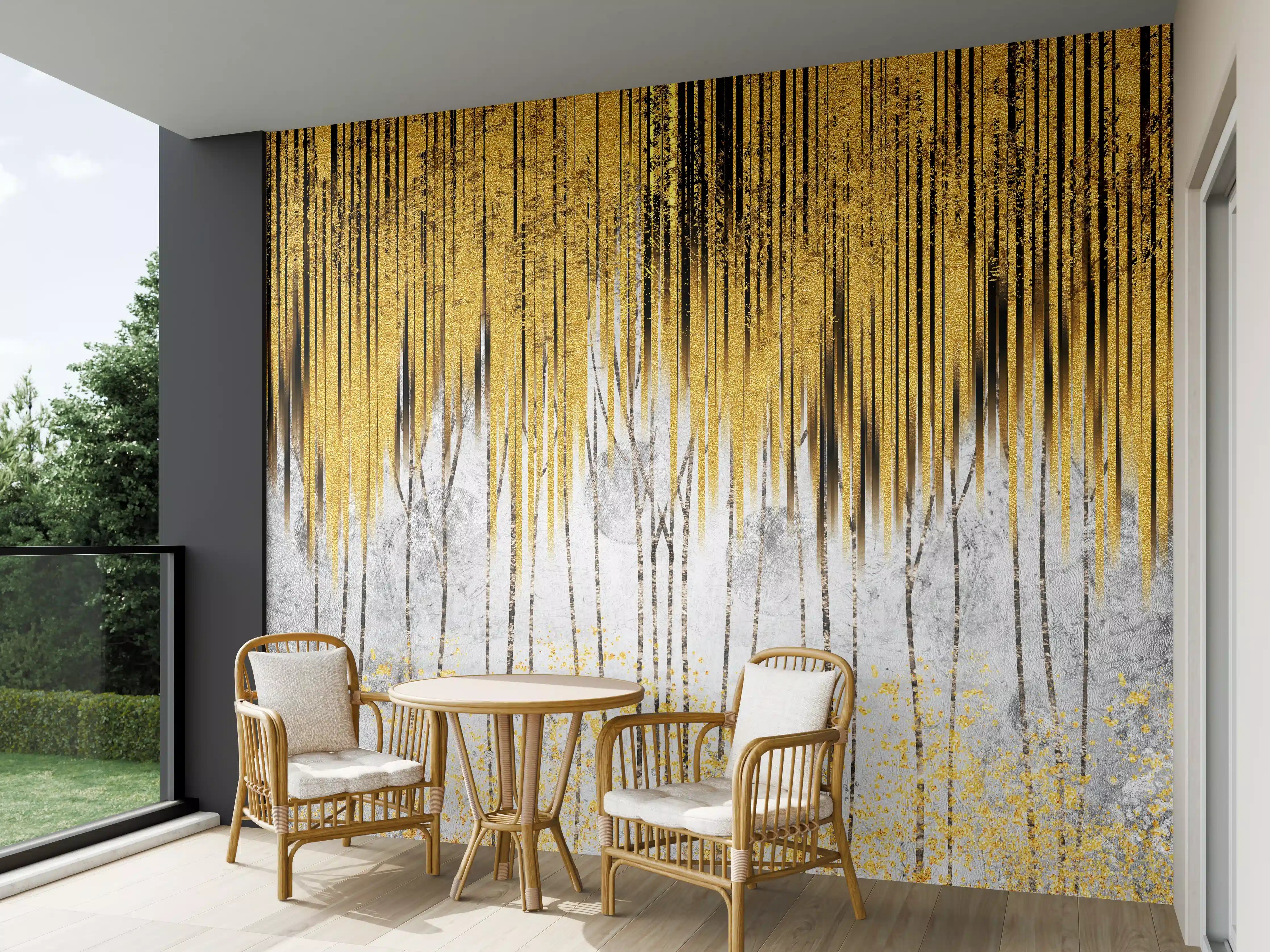 Wandverkleidung außen - Abstrakte Kunst Gold-Grau