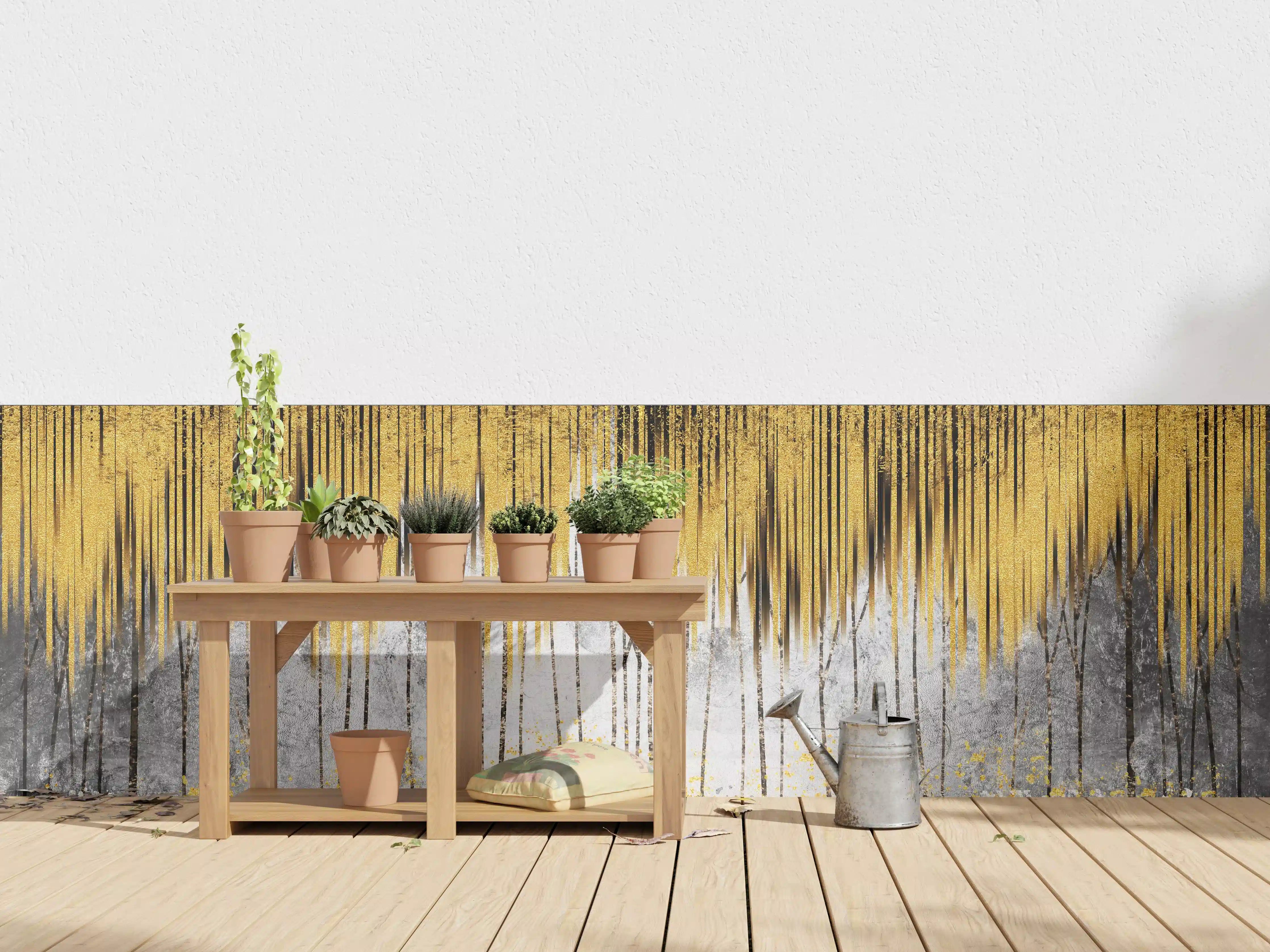 Wandverkleidung außen - Abstrakte Kunst Gold-Grau