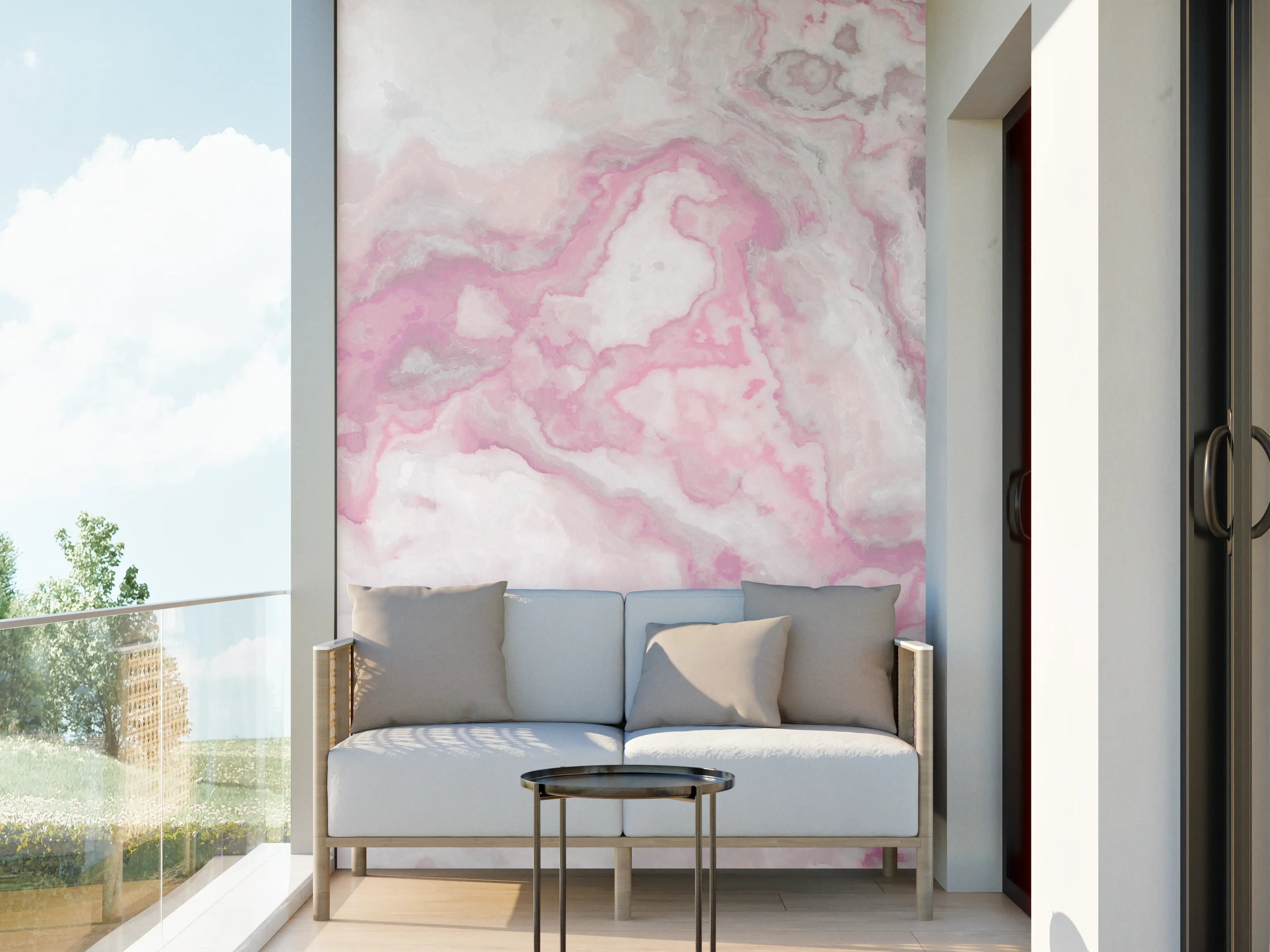 Wandverkleidung außen - Abstrakte Marmor Struktur - Aquarelldarstellung