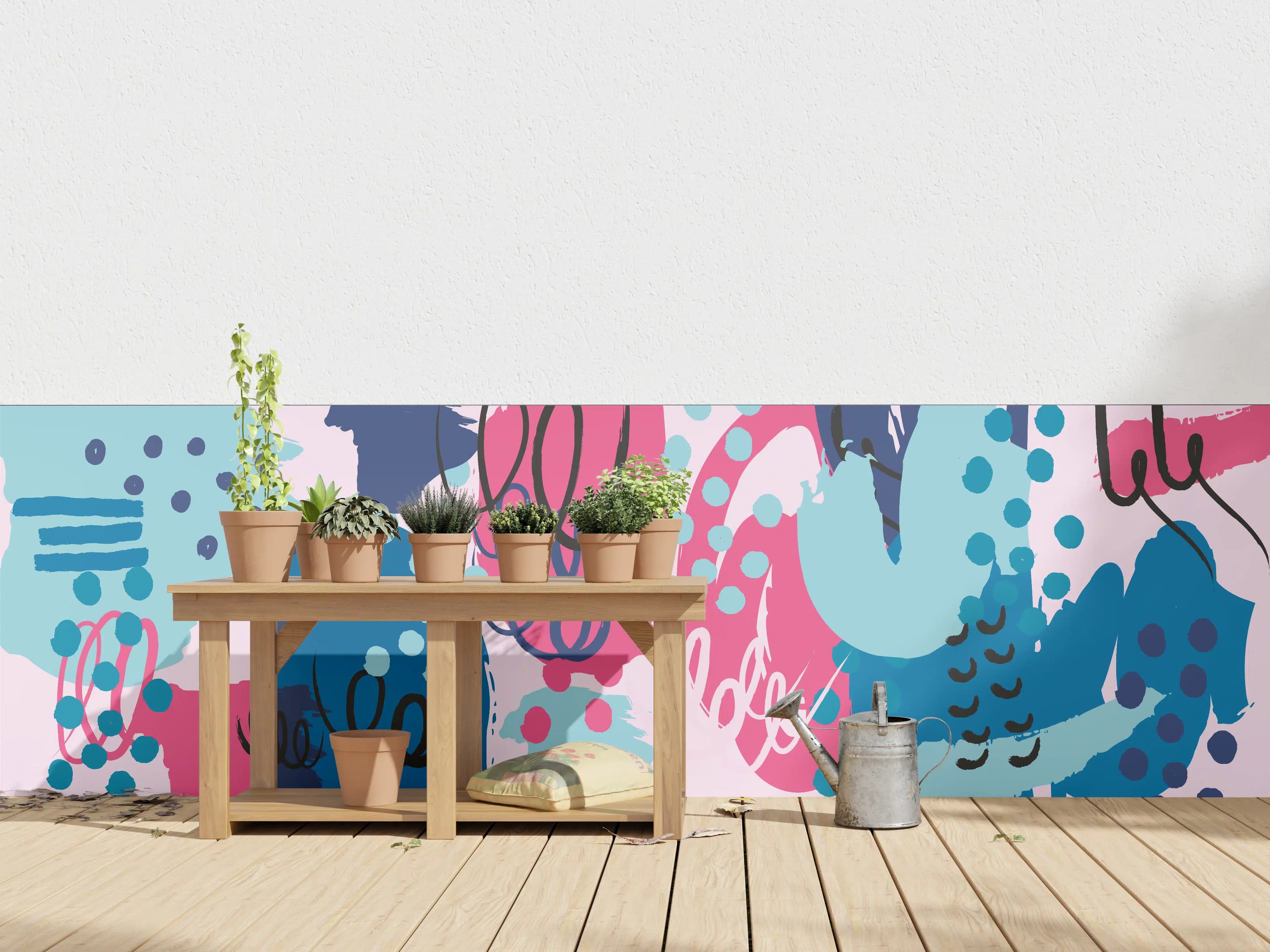 Wandverkleidung außen - Abstrakte Muster Collage Bunt