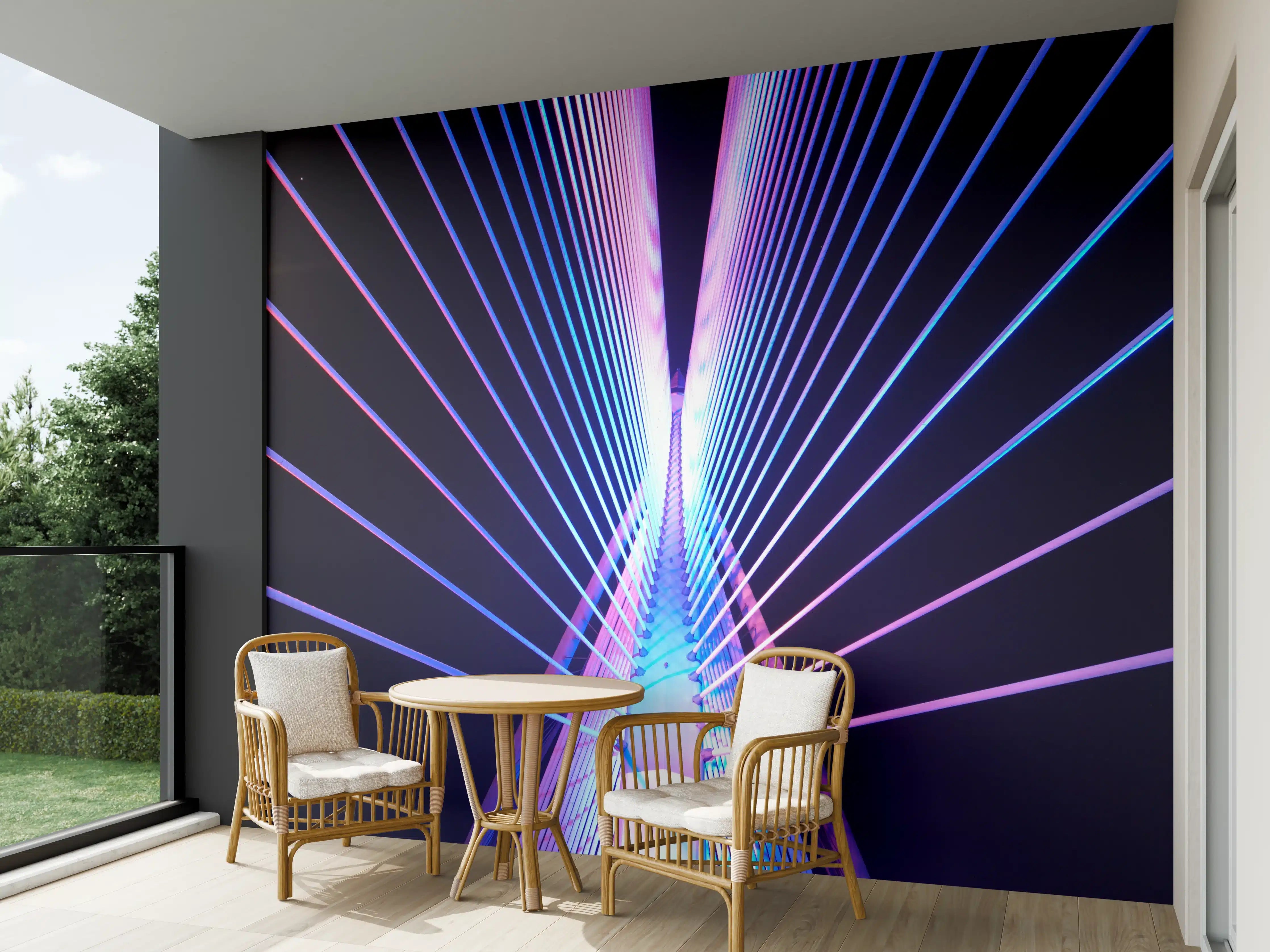 Wandverkleidung außen - Abstrakte Neon Darstellung