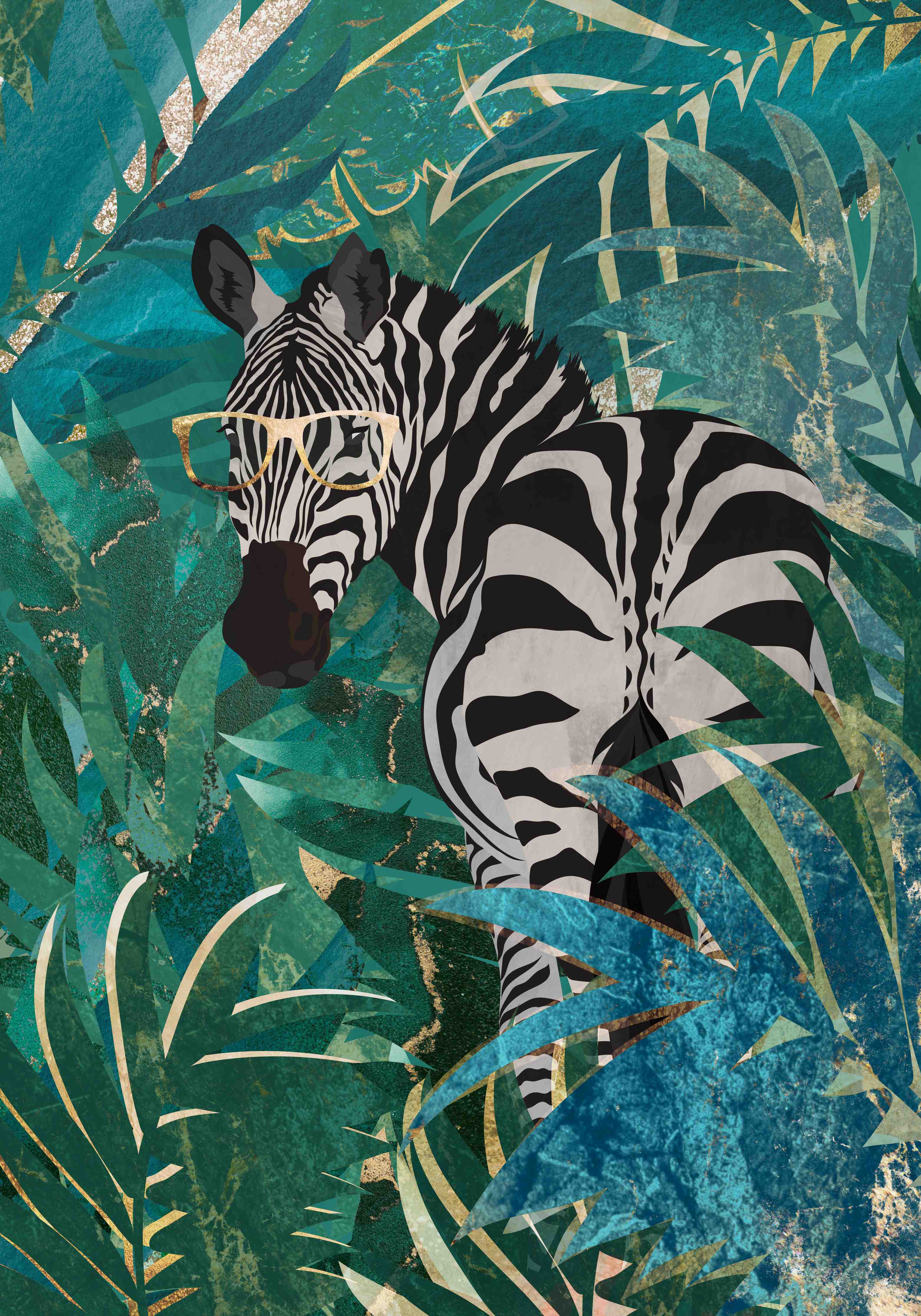 Wandverkleidung außen-Abstrakte Zebra Malerei