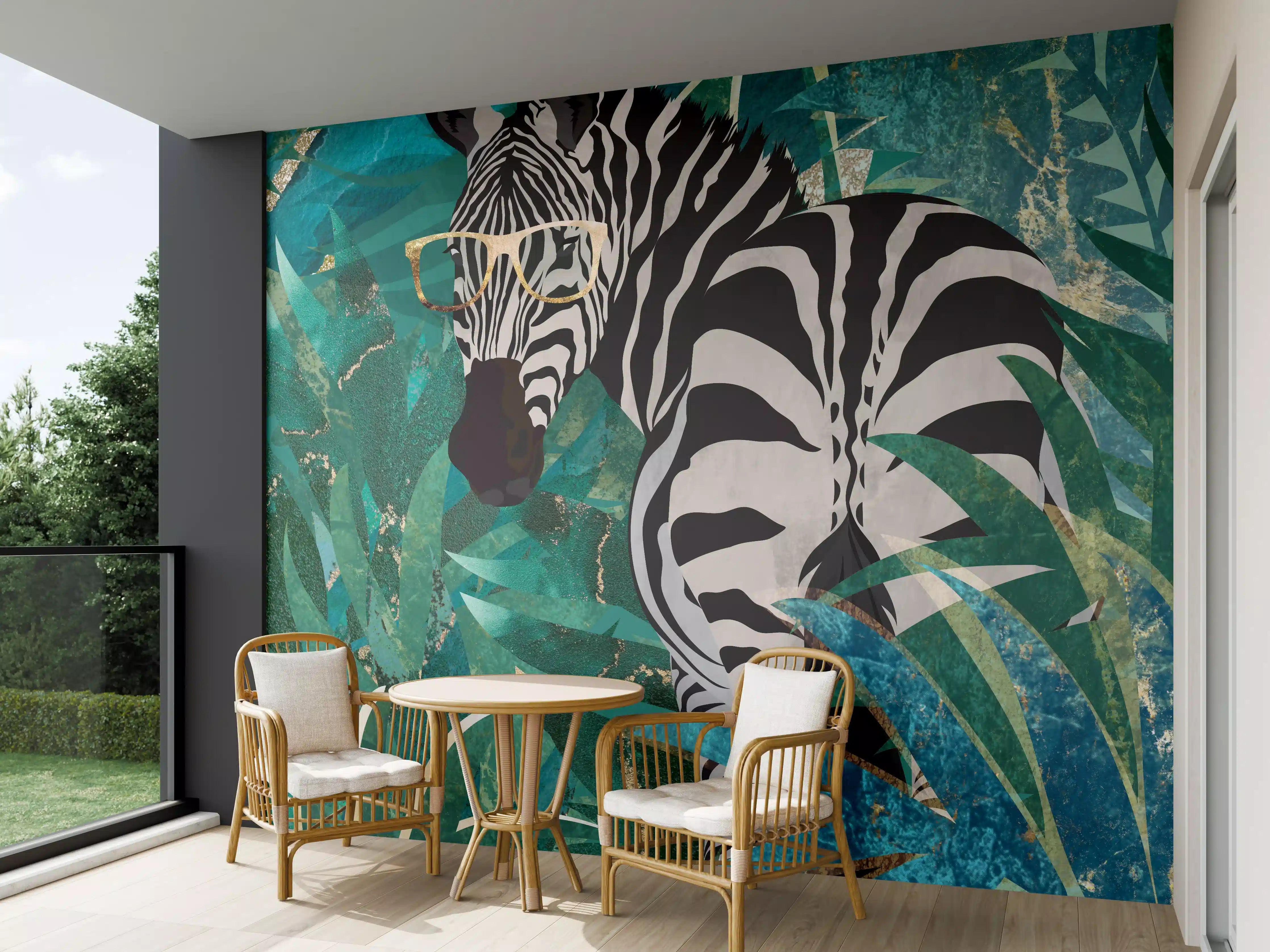 Wandverkleidung außen - Abstrakte Zebra Malerei