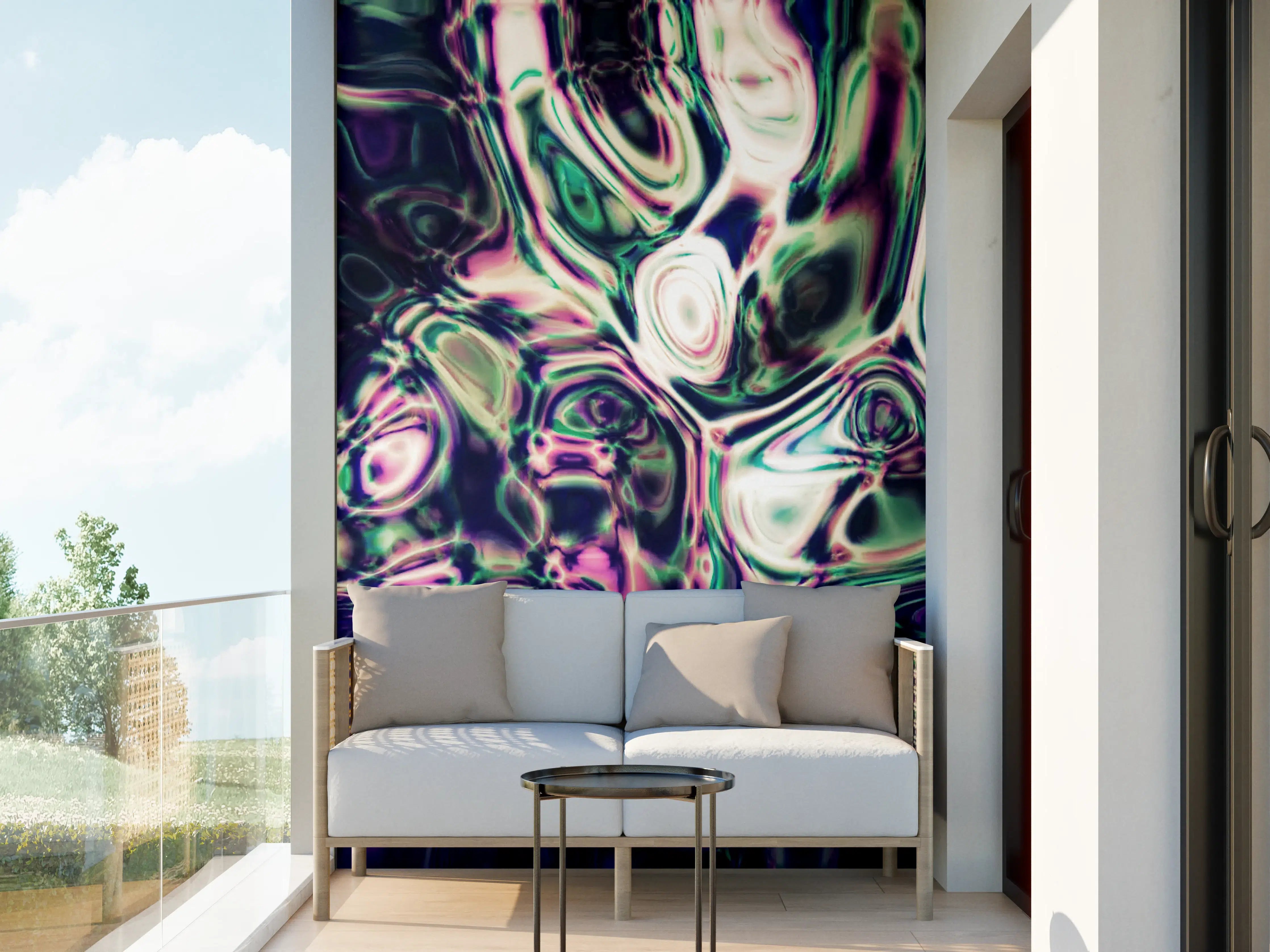 Wandverkleidung außen - Abstrakte bunte Acrylfarbe
