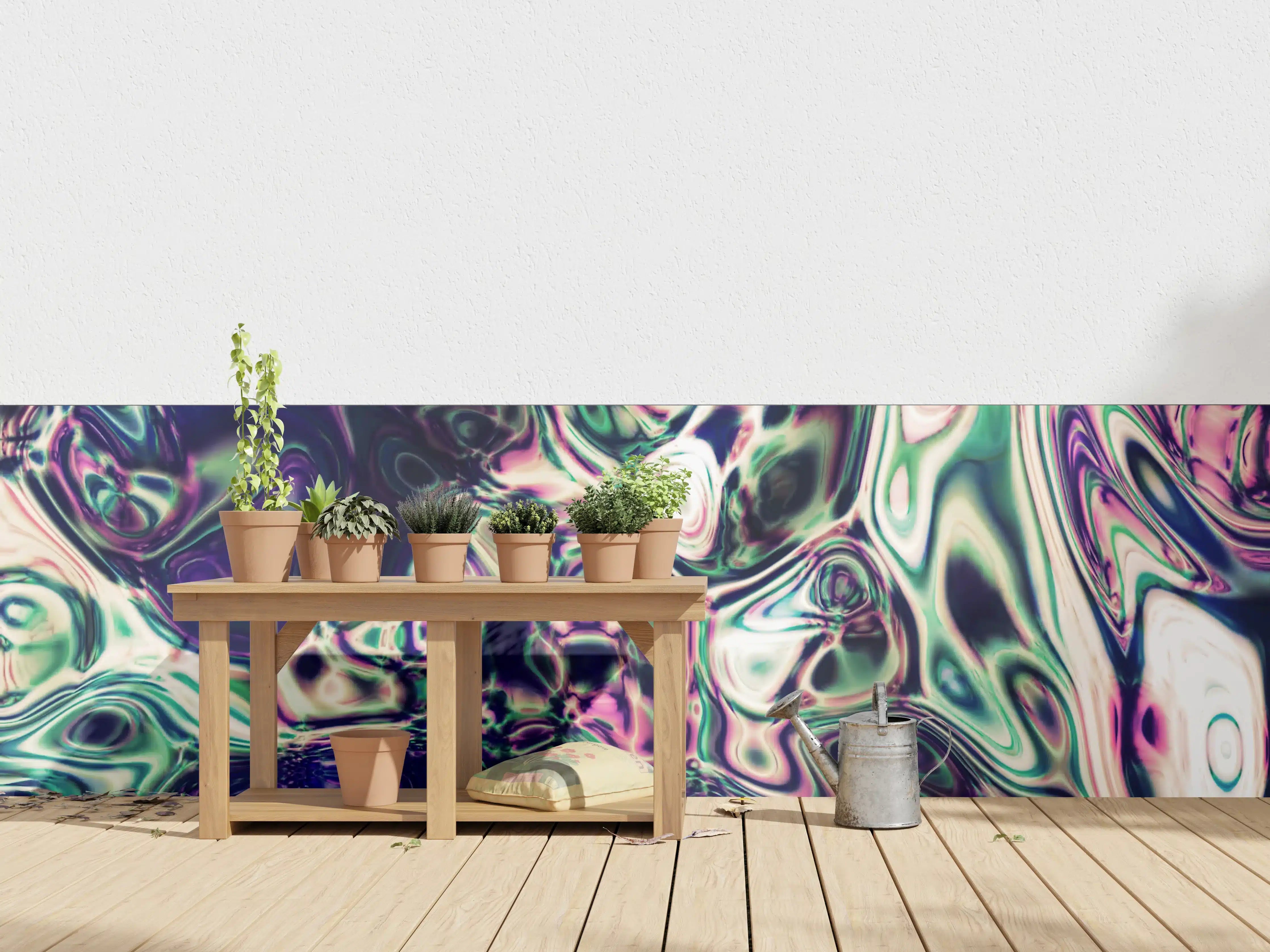 Wandverkleidung außen - Abstrakte bunte Acrylfarbe