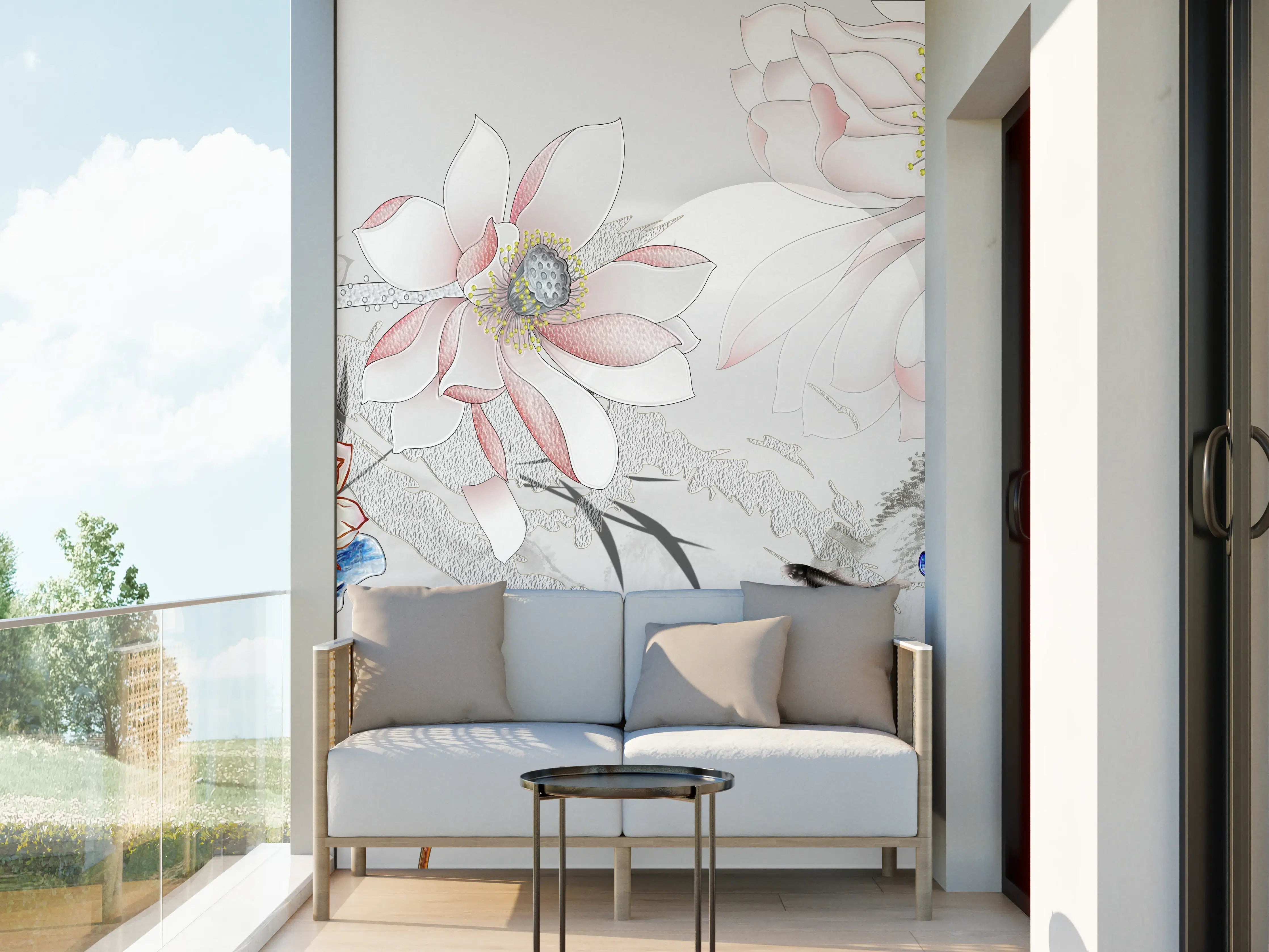 Wandverkleidung außen - Abstrakte japanische Illustration