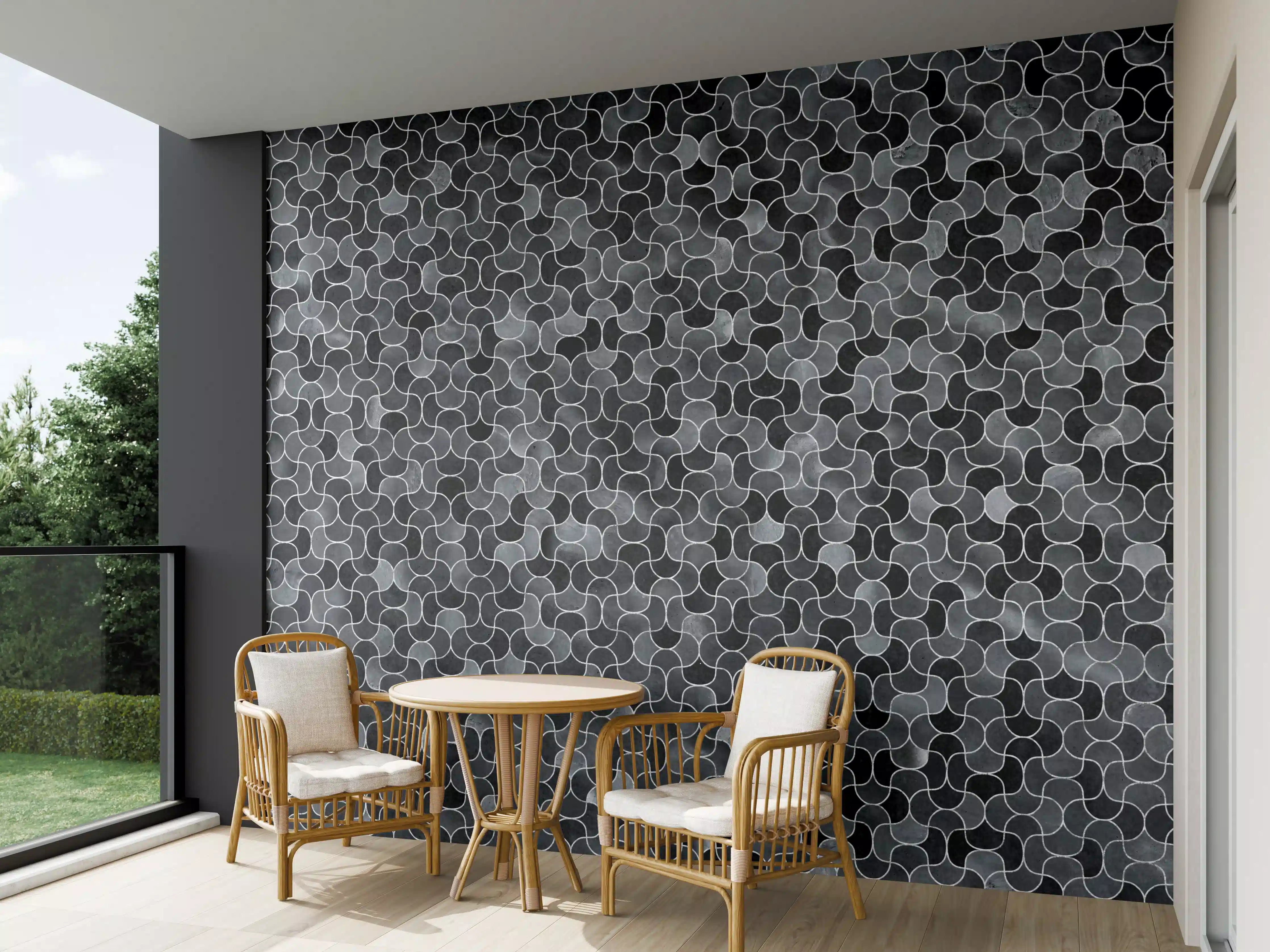 Wandverkleidung außen - Abstrakte schwarze Pixel Mosaik Textur