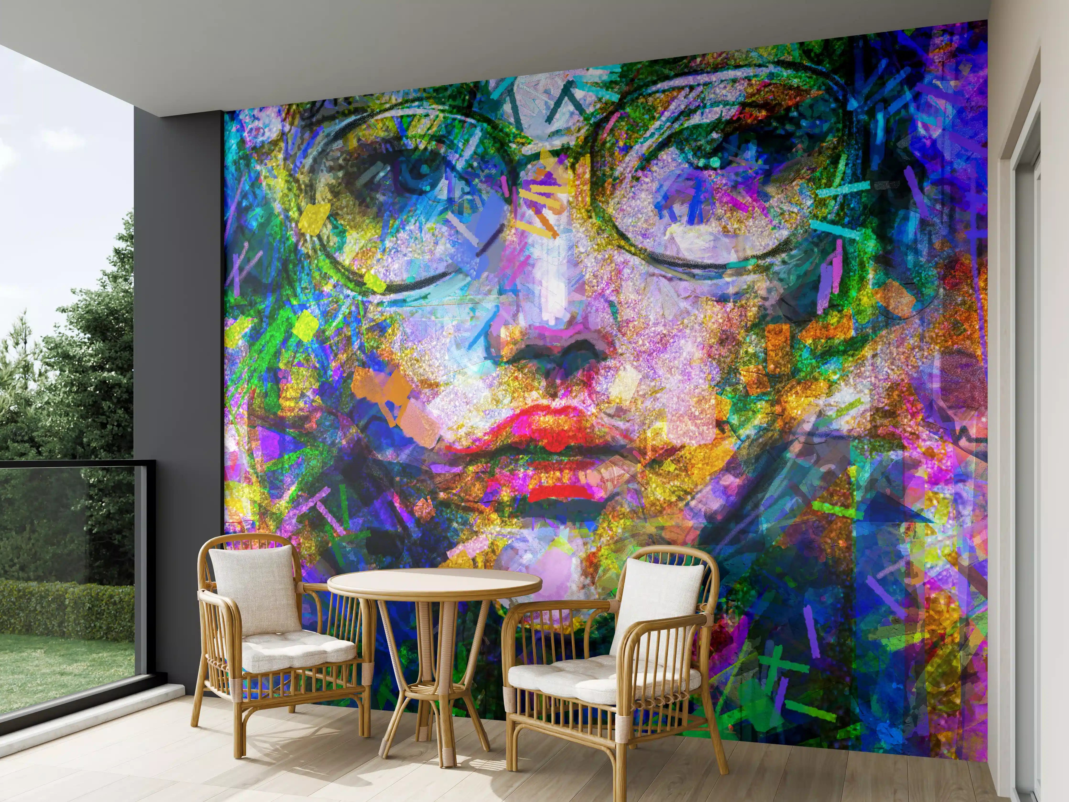 Wandverkleidung außen - Abstraktes Acryl- und Ölfarben Kunstgemälde