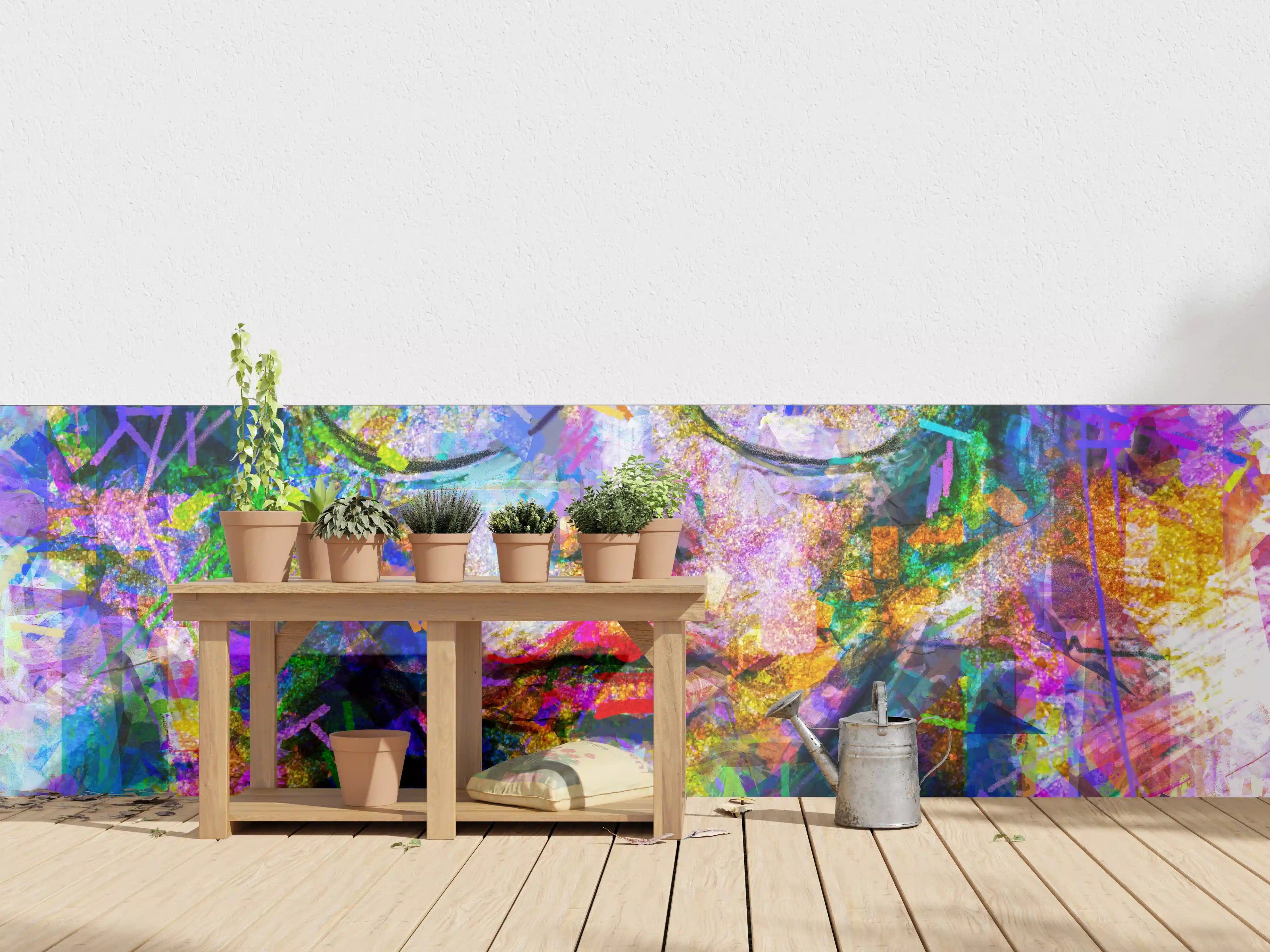 Wandverkleidung außen - Abstraktes Acryl- und Ölfarben Kunstgemälde
