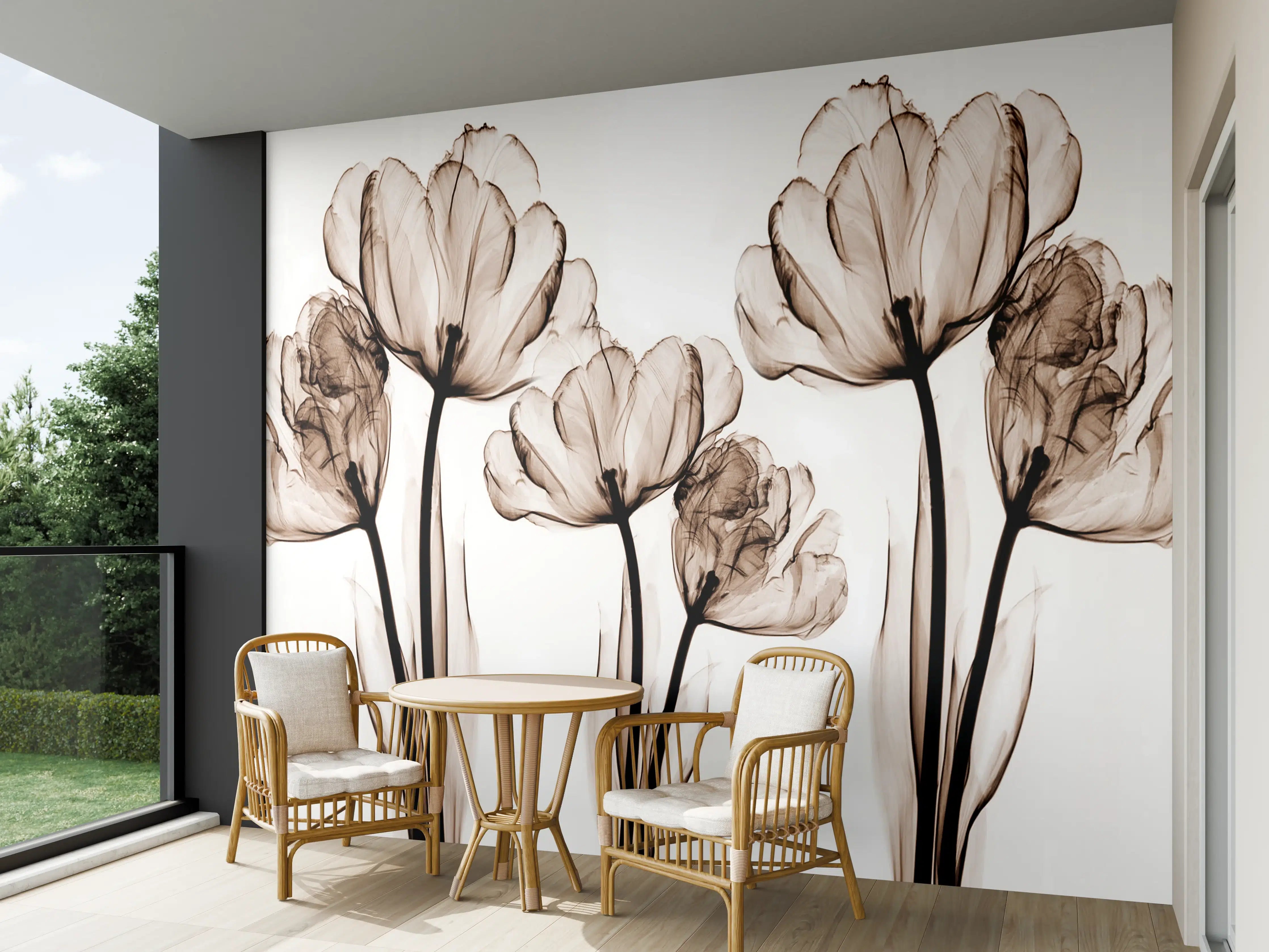 Wandverkleidung außen - Abstraktes Blumendesign