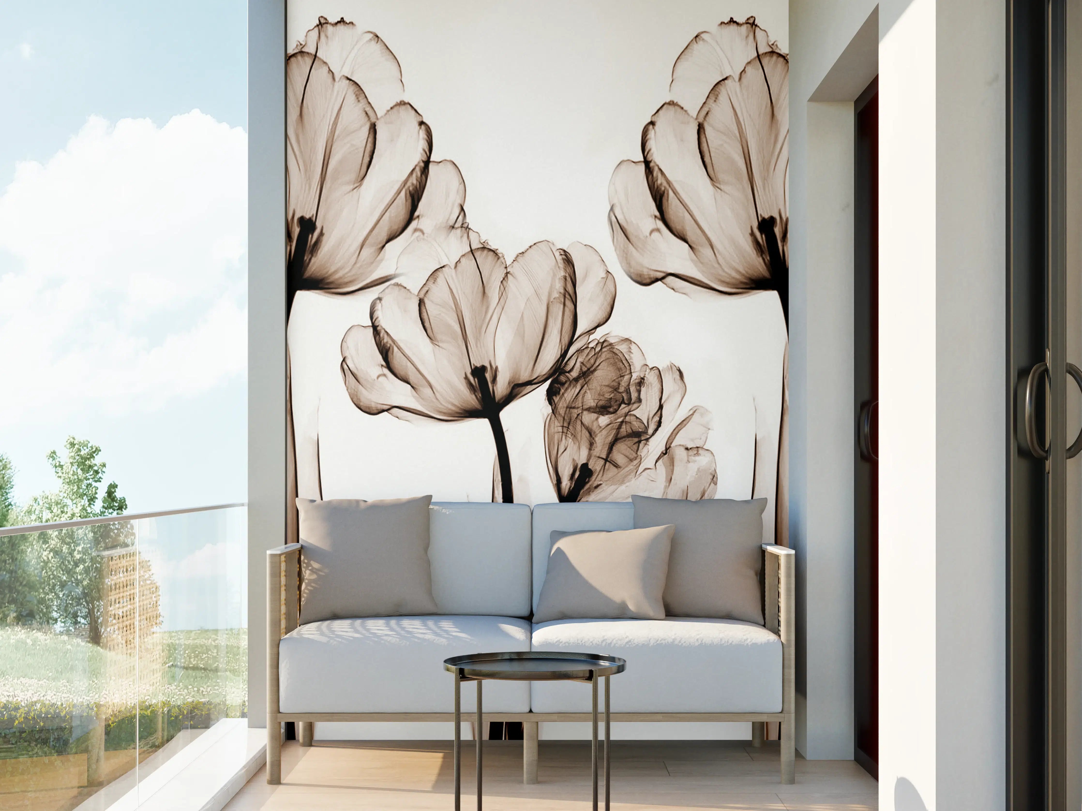 Wandverkleidung außen - Abstraktes Blumendesign
