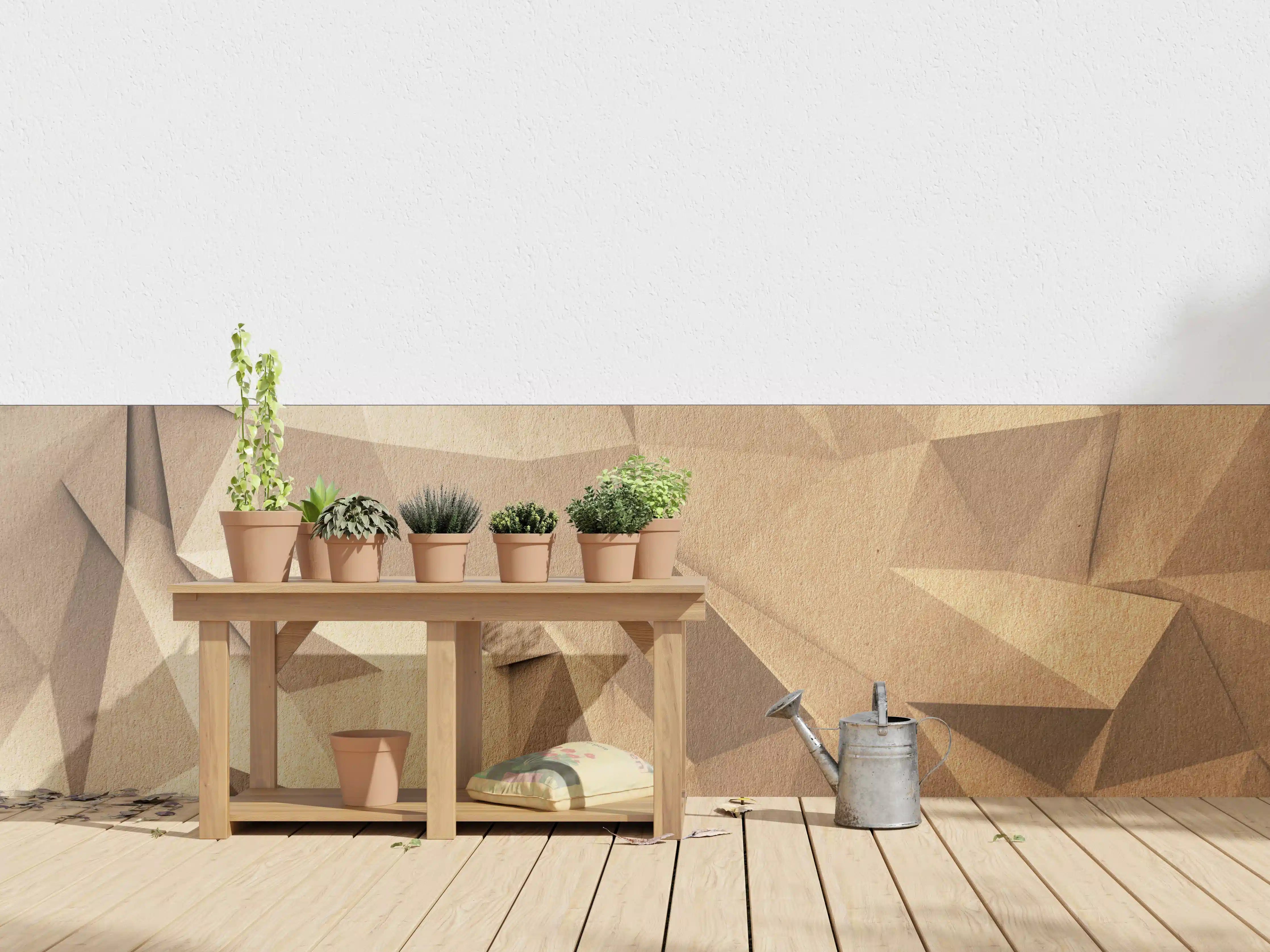 Wandverkleidung außen - Abstraktes Polygon Handwerk