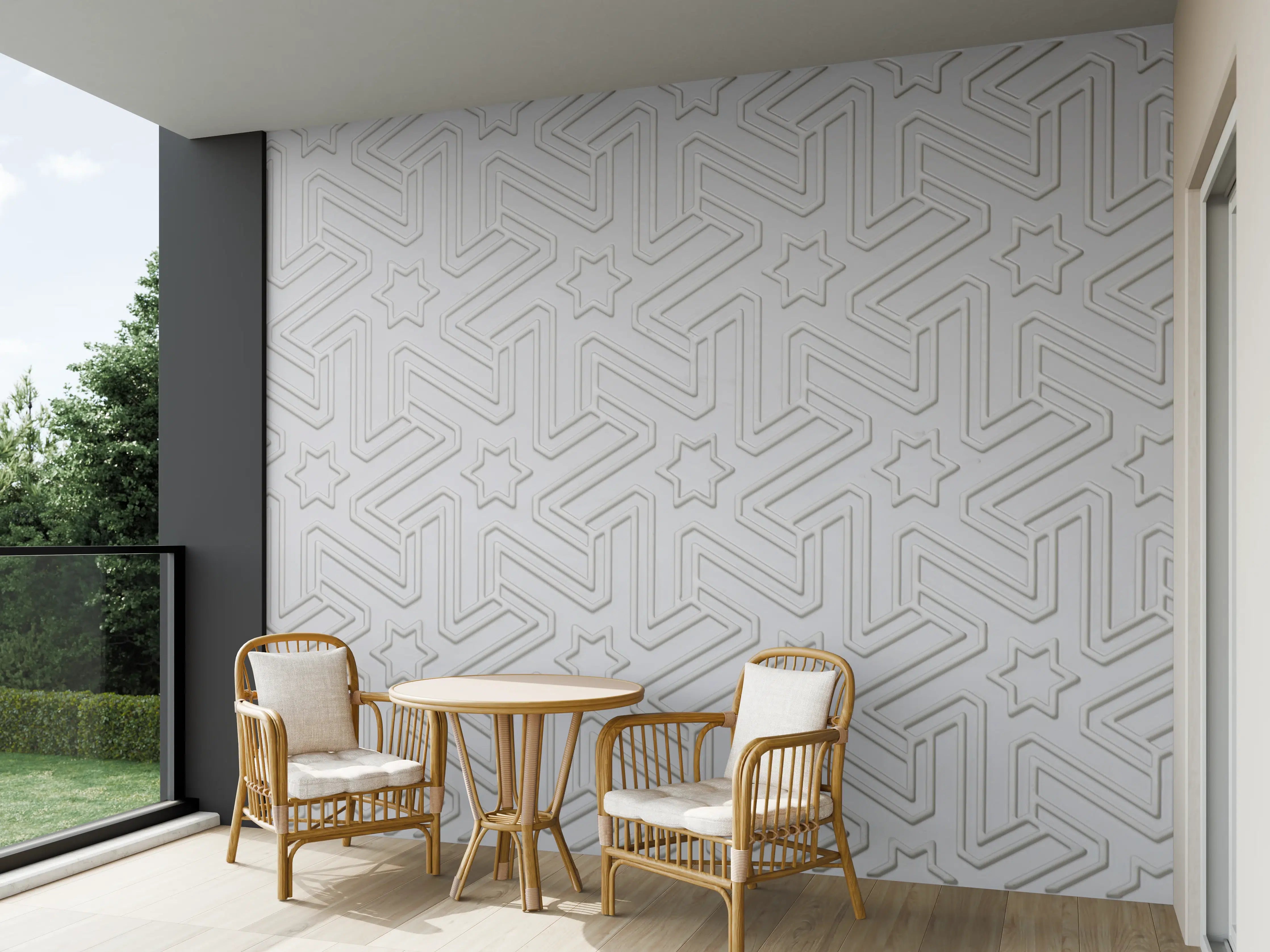 Wandverkleidung außen - Abstraktes geometrisches Fliesenmuster