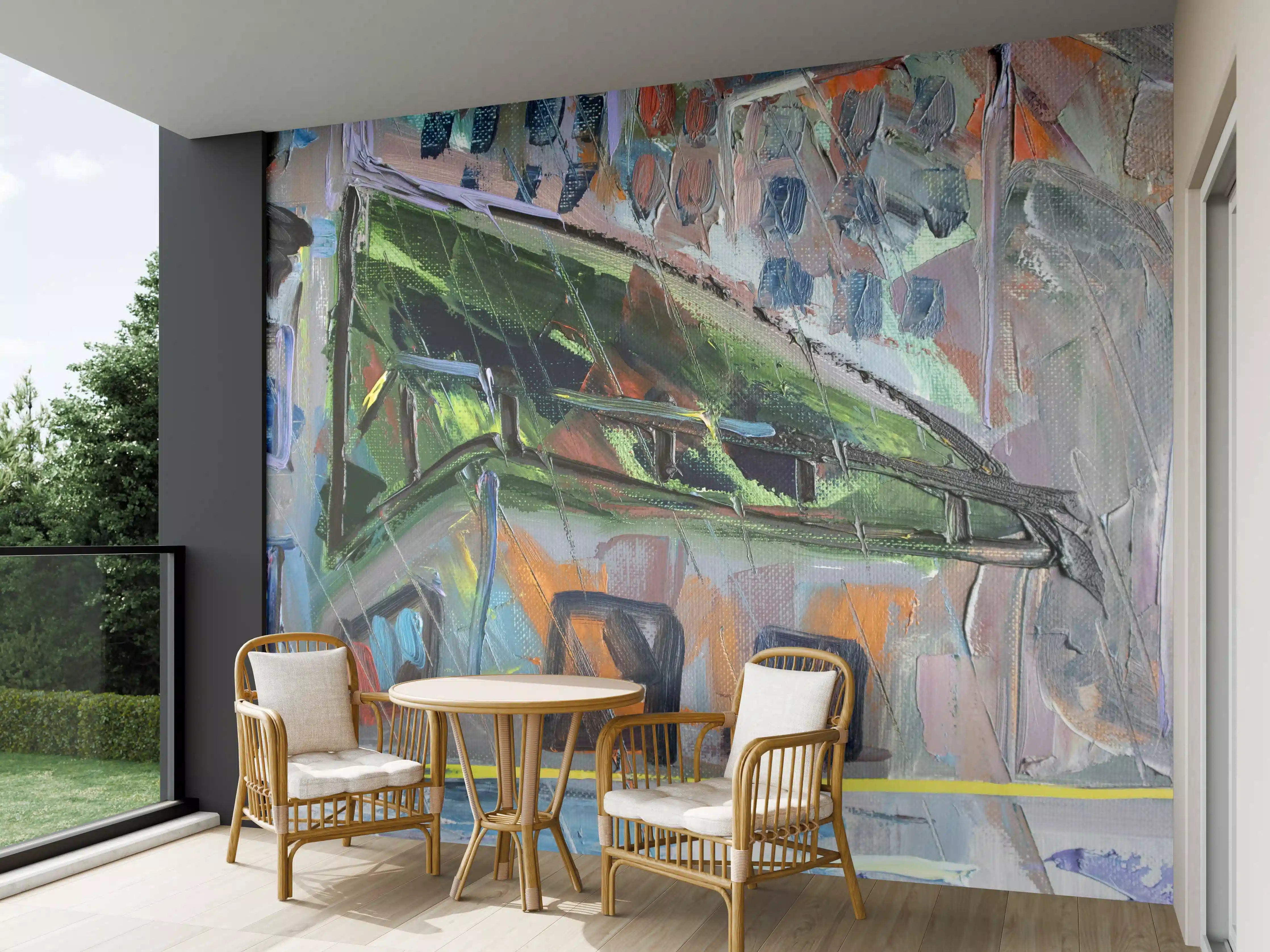 Wandverkleidung außen - Acryl Farben Kunst - Gebäude