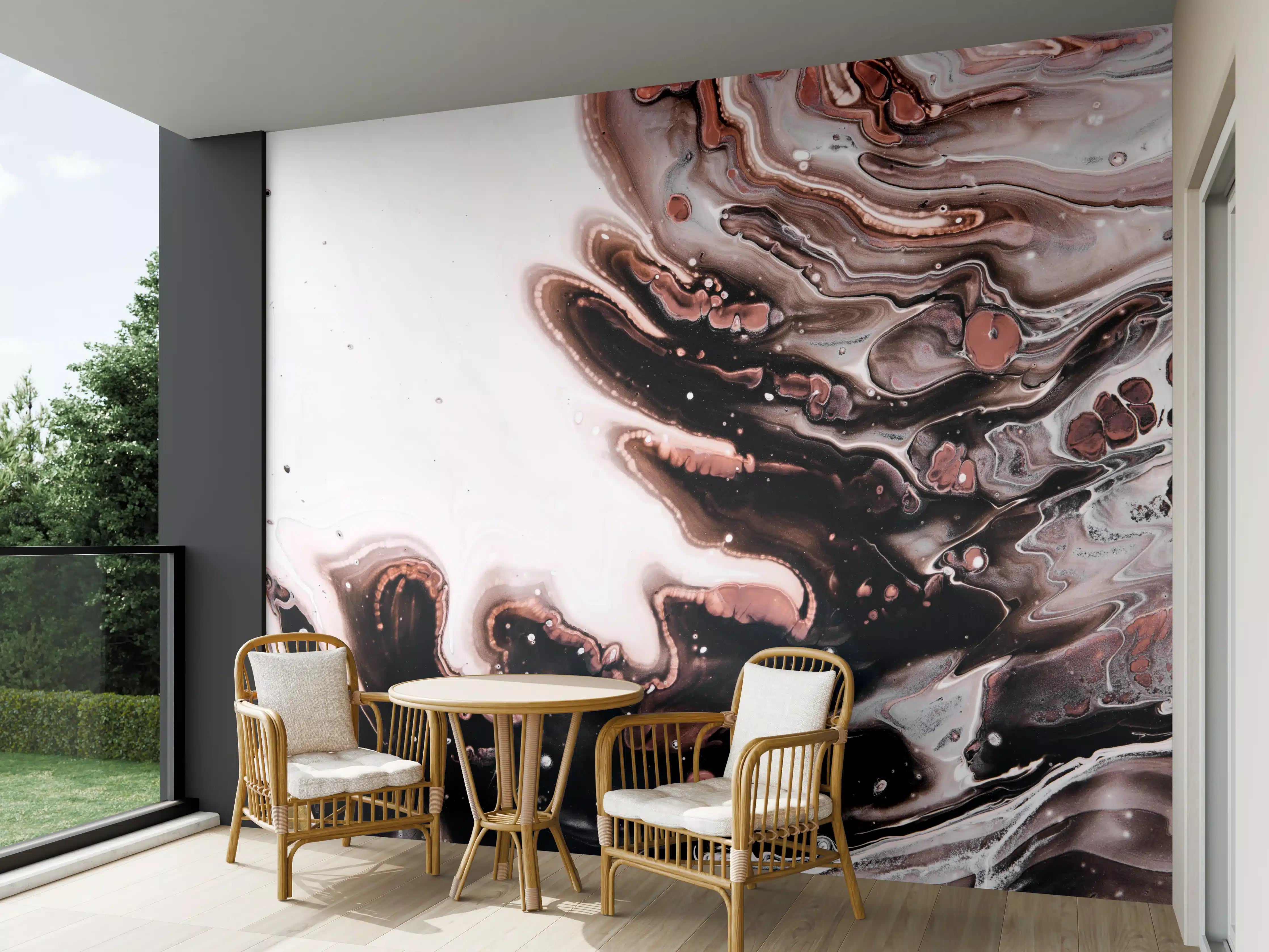 Wandverkleidung außen - Acryl Flüssigkunst - Dunkle Farben