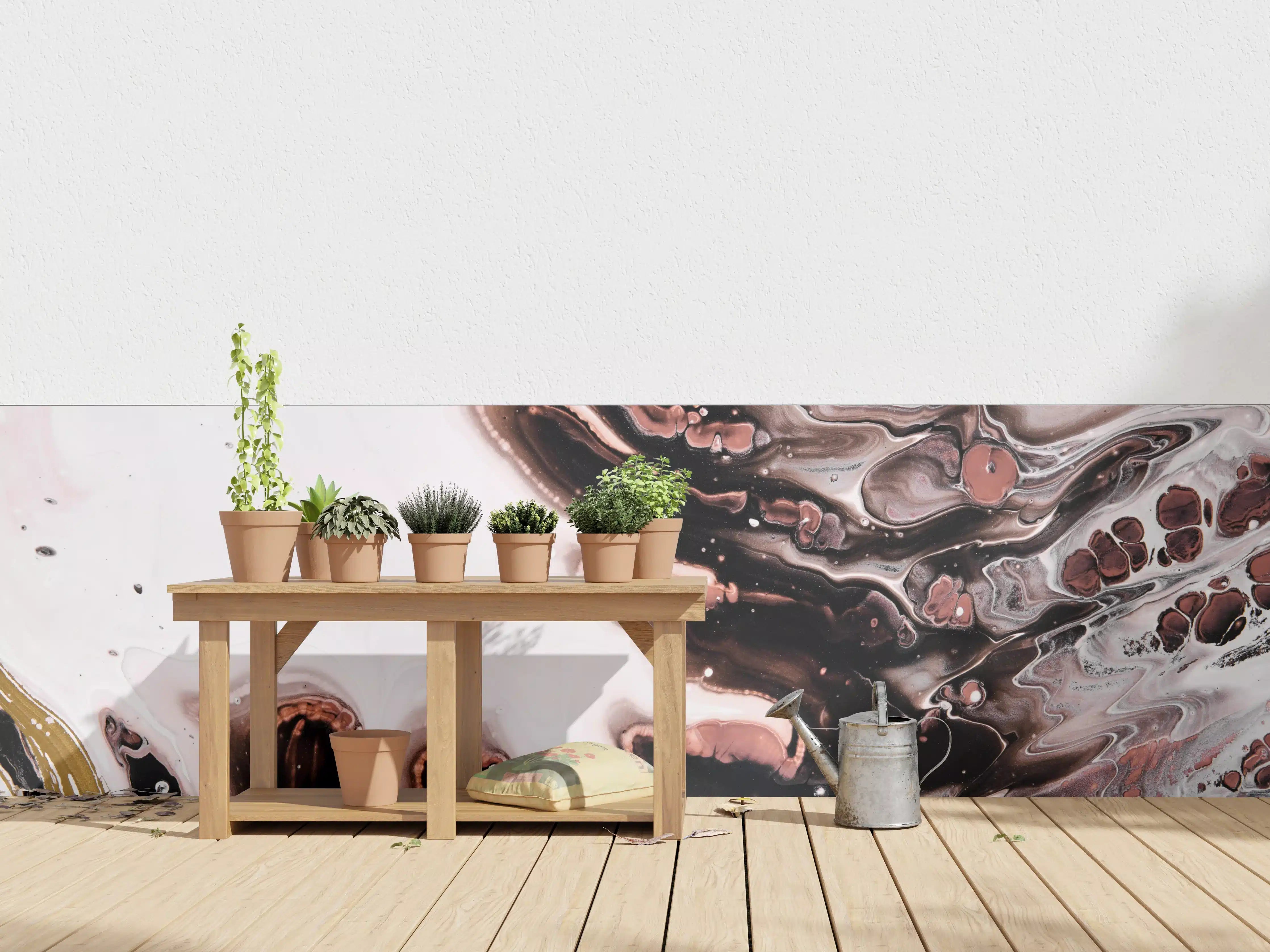 Wandverkleidung außen - Acryl Flüssigkunst - Dunkle Farben