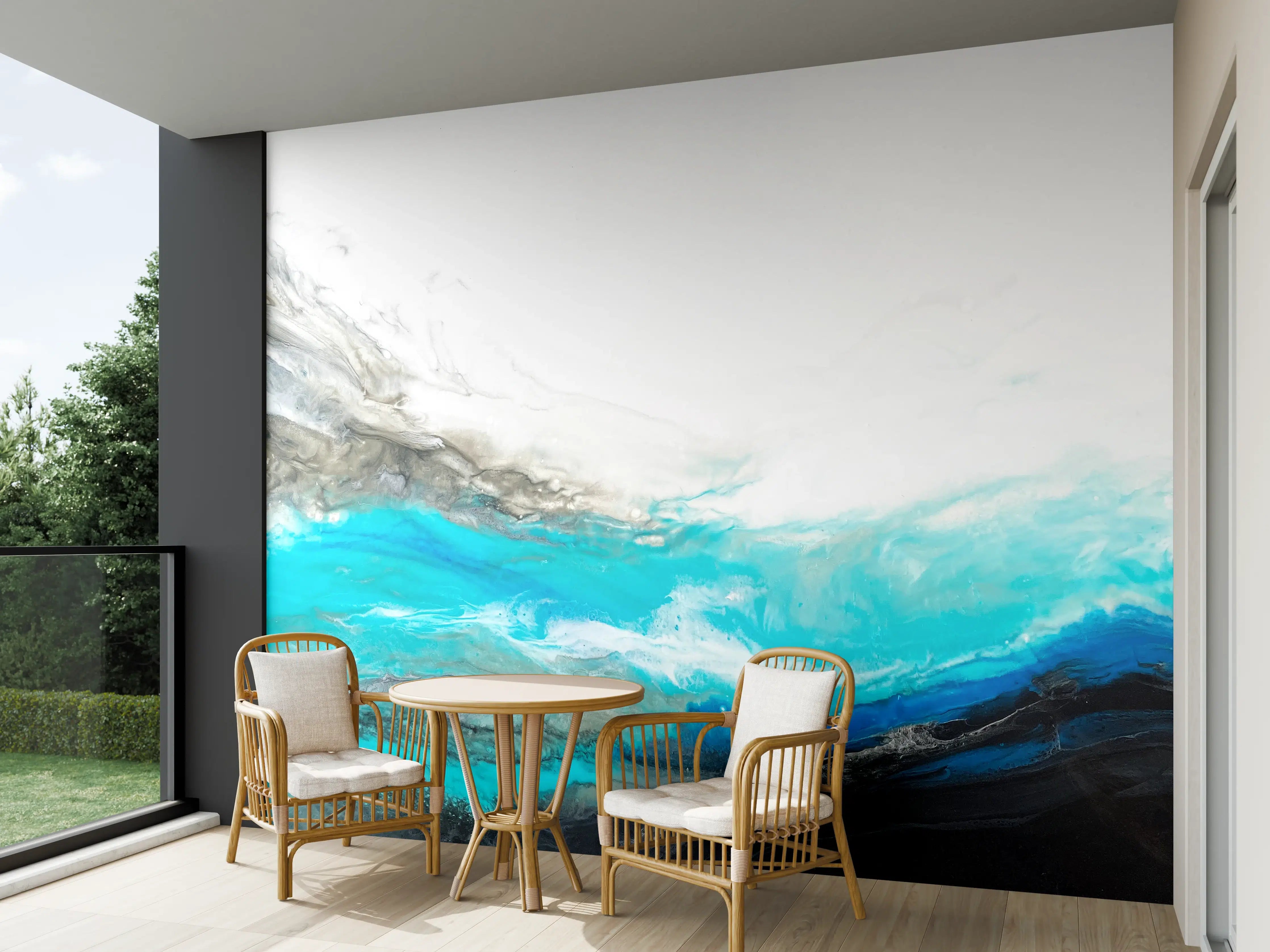 Wandverkleidung außen - Acryl Gemälde - Wellen 