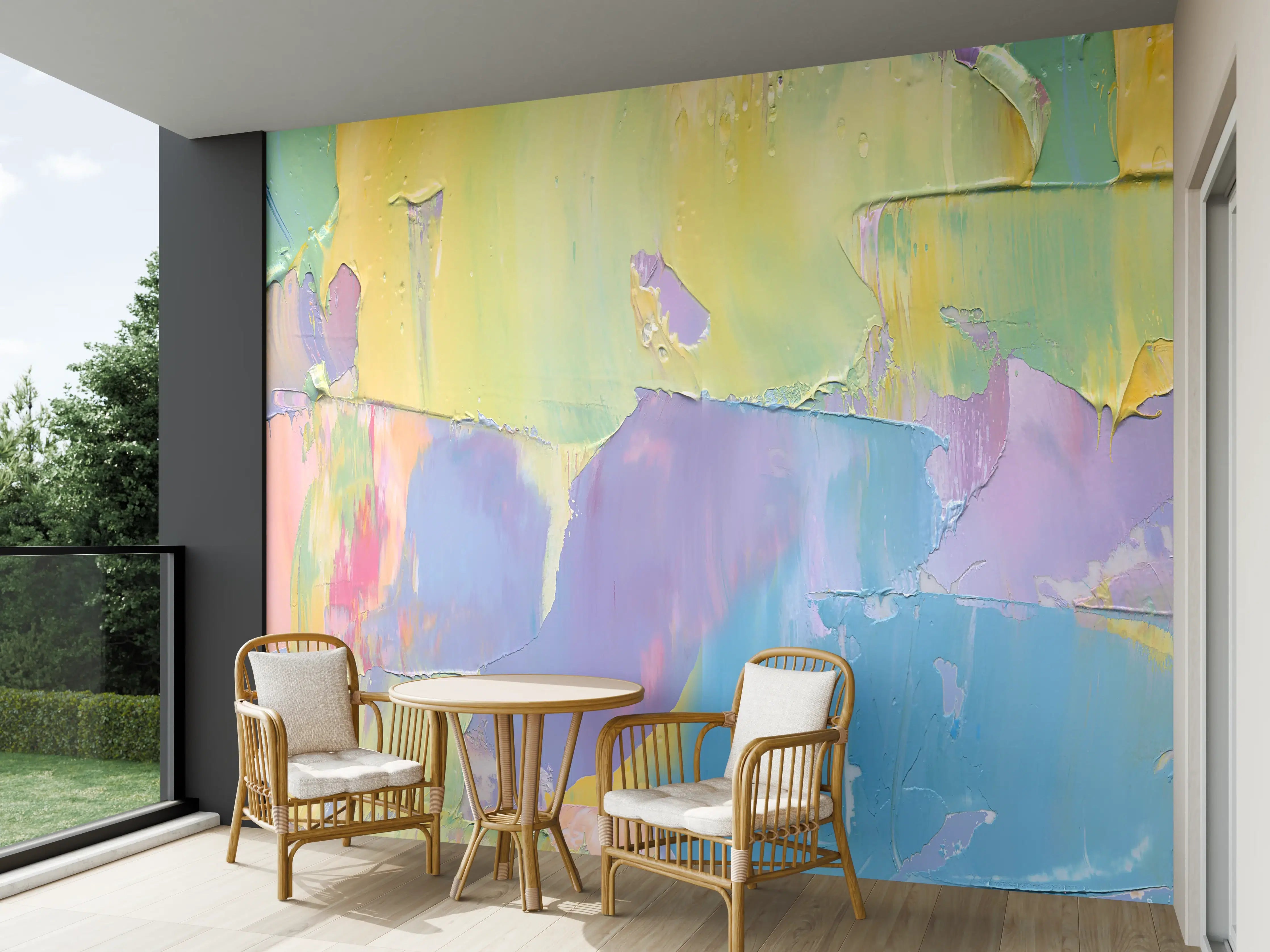 Wandverkleidung außen - Acryl Kunstwerk - bunt
