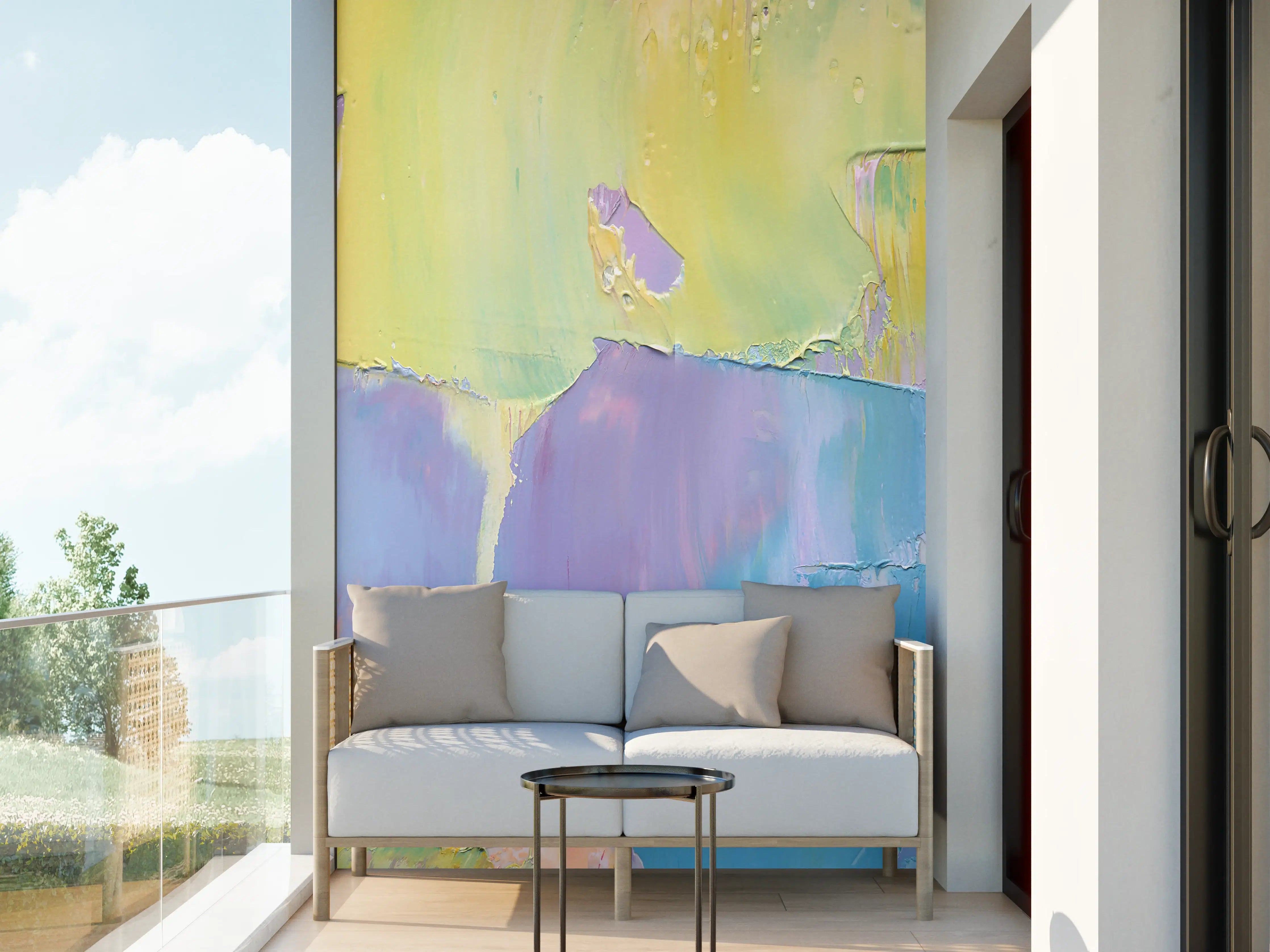 Wandverkleidung außen - Acryl Kunstwerk - bunt