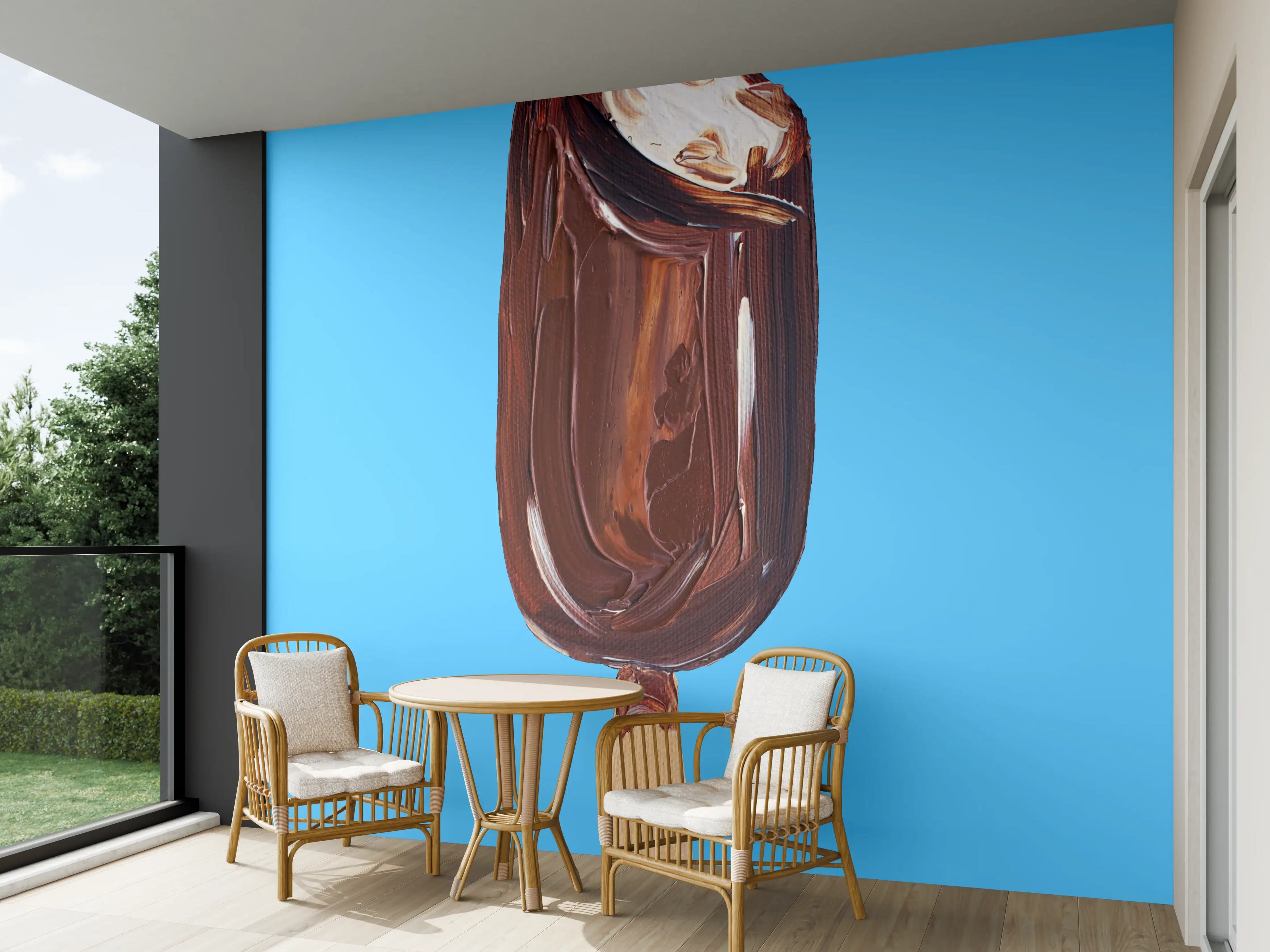 Wandverkleidung außen - Acryl Zeichnung - Eis
