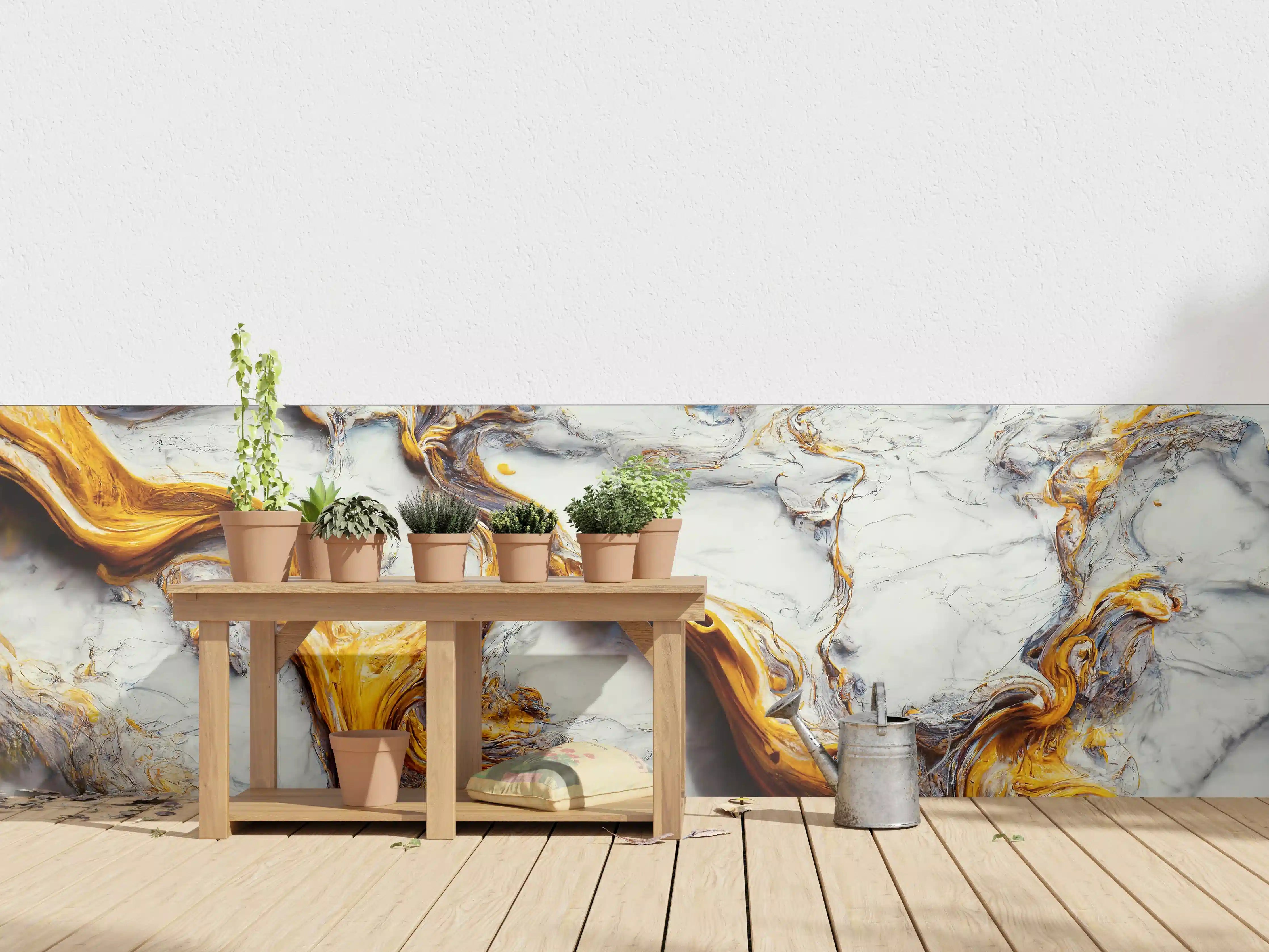 Wandverkleidung außen - Acrylfarben Flüssigkunst - Marmor