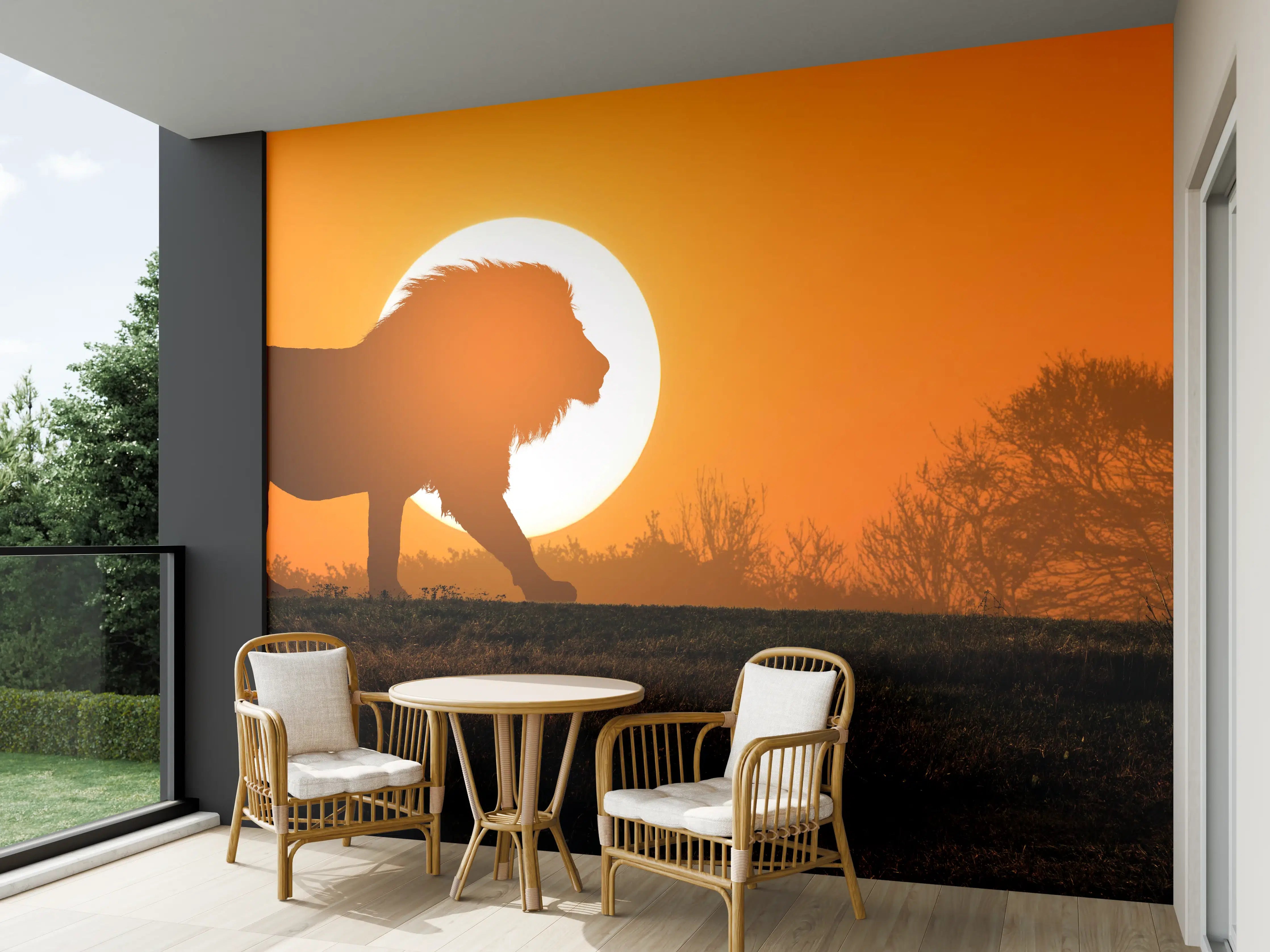 Wandverkleidung außen - Afrikanische Landschaft bei Sonnenuntergang