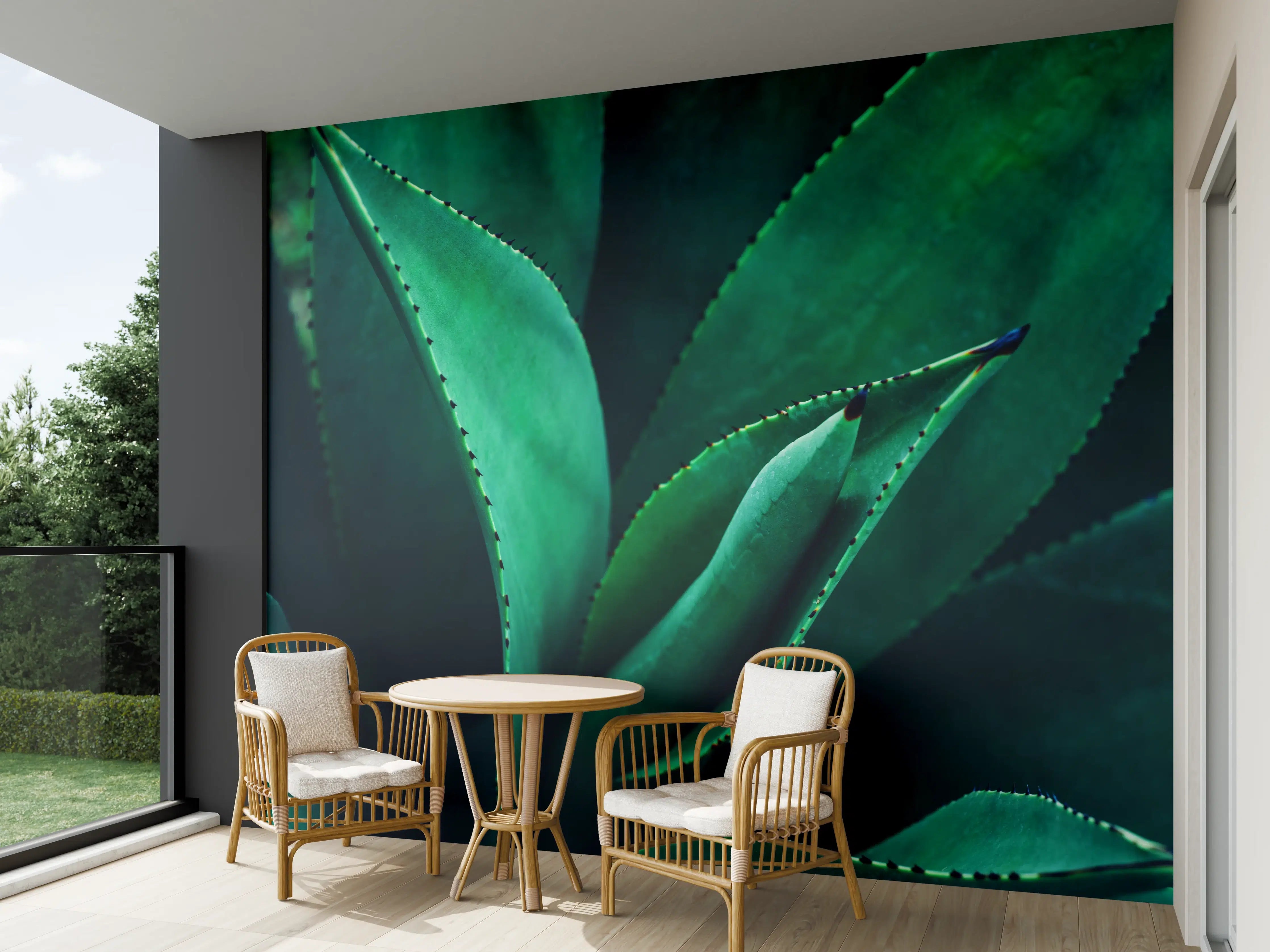 Wandverkleidung außen - Agave Kaktus - Nahaufnahme