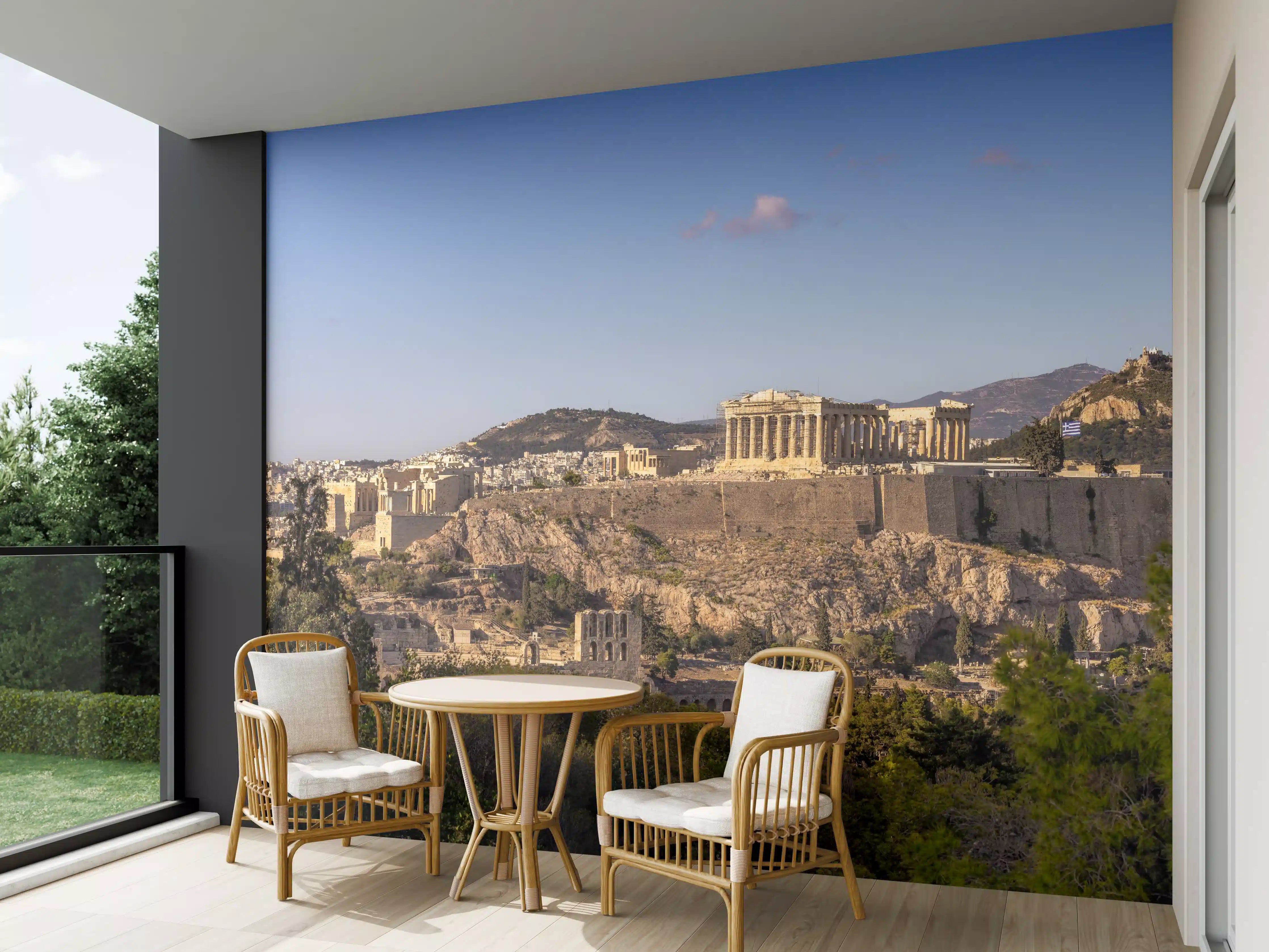 Wandverkleidung außen - Akropolis Panorama Beige-Blau