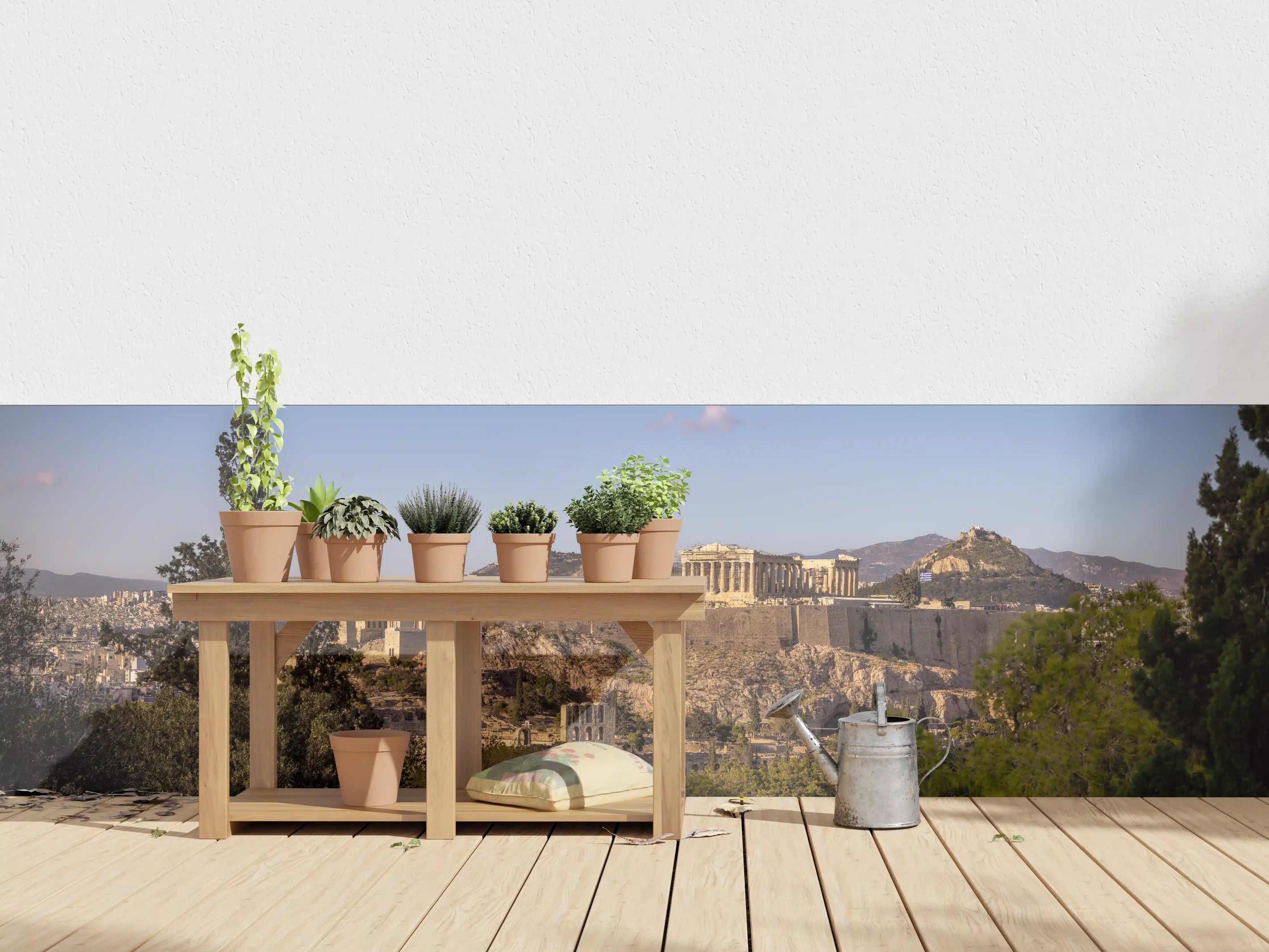 Wandverkleidung außen - Akropolis Panorama Beige-Blau