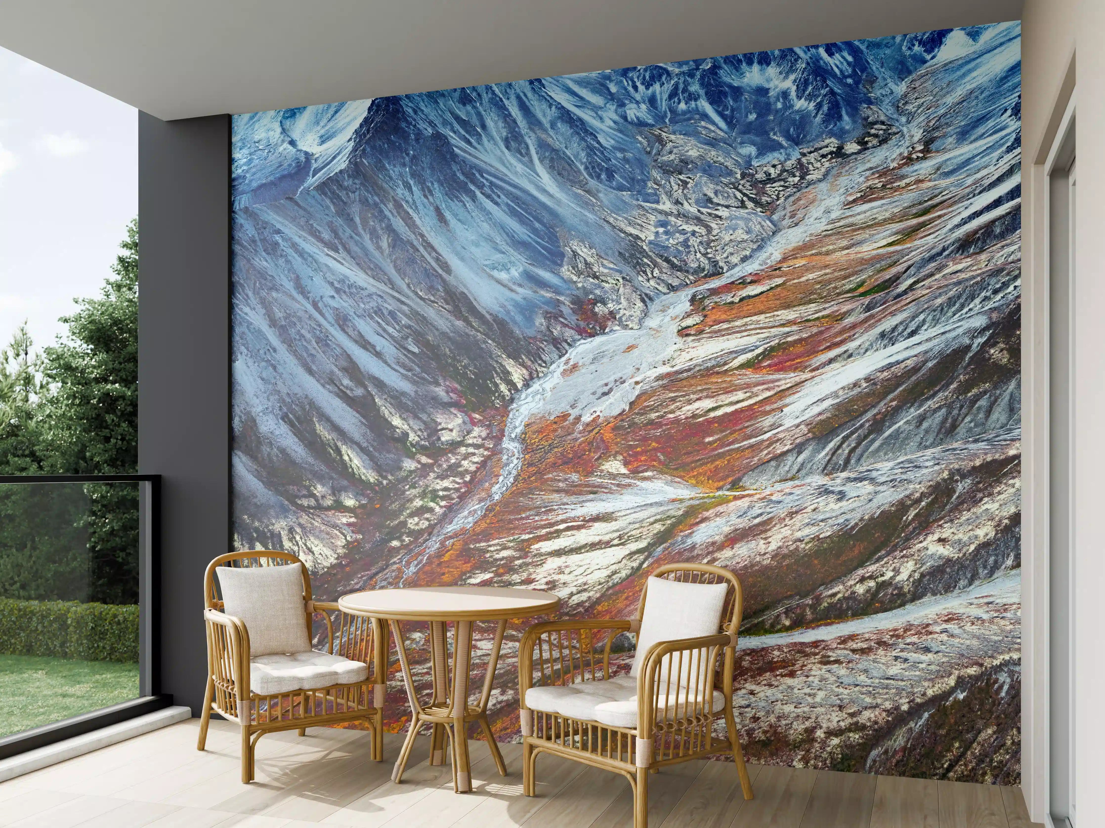 Wandverkleidung außen - Alaskas Winter Berge Abstrakt