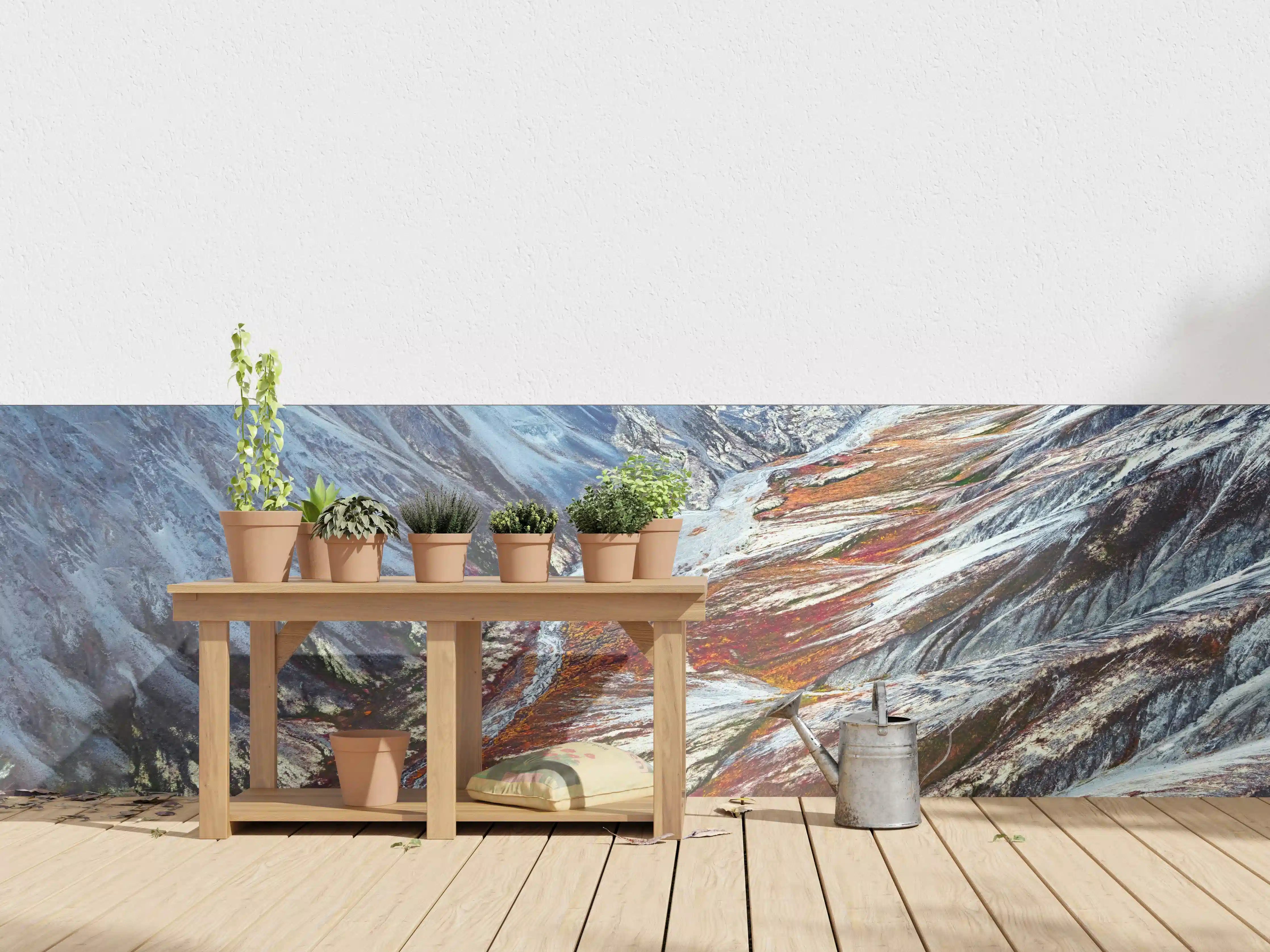 Wandverkleidung außen - Alaskas Winter Berge Abstrakt