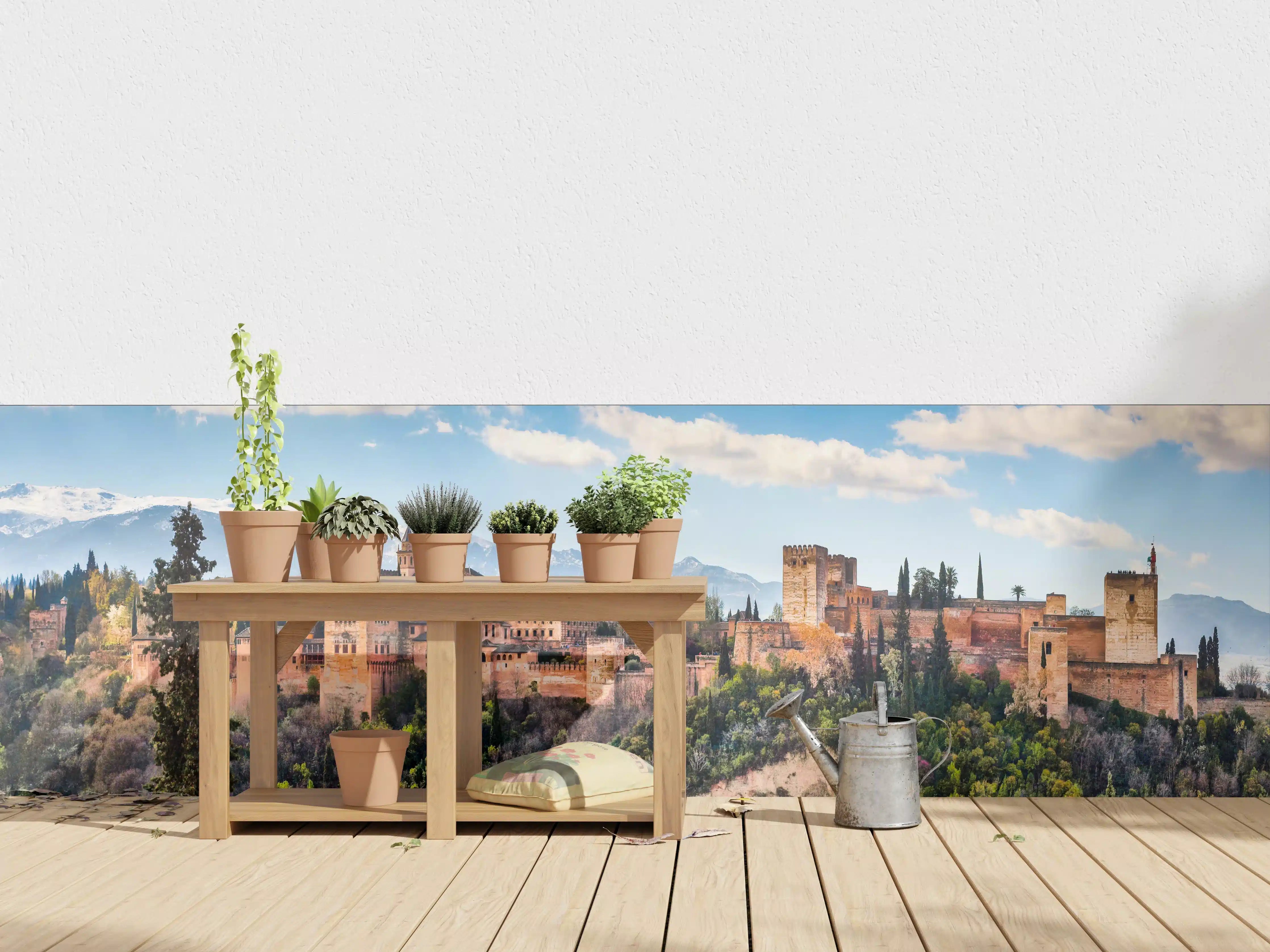 Wandverkleidung außen - Alhambra Palace mit Blick auf die Berge