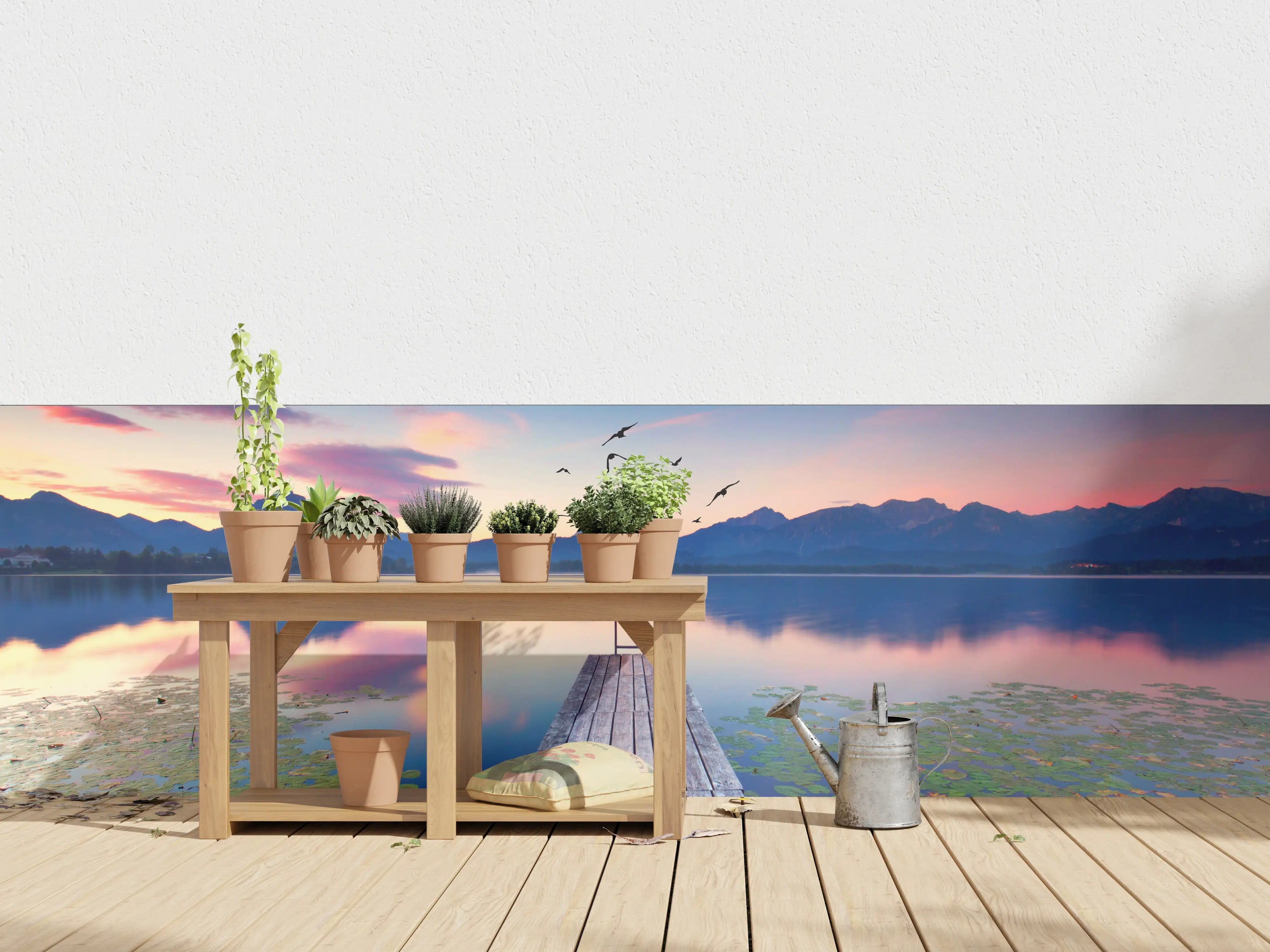 Wandverkleidung außen - Alpensee mit Seerosen