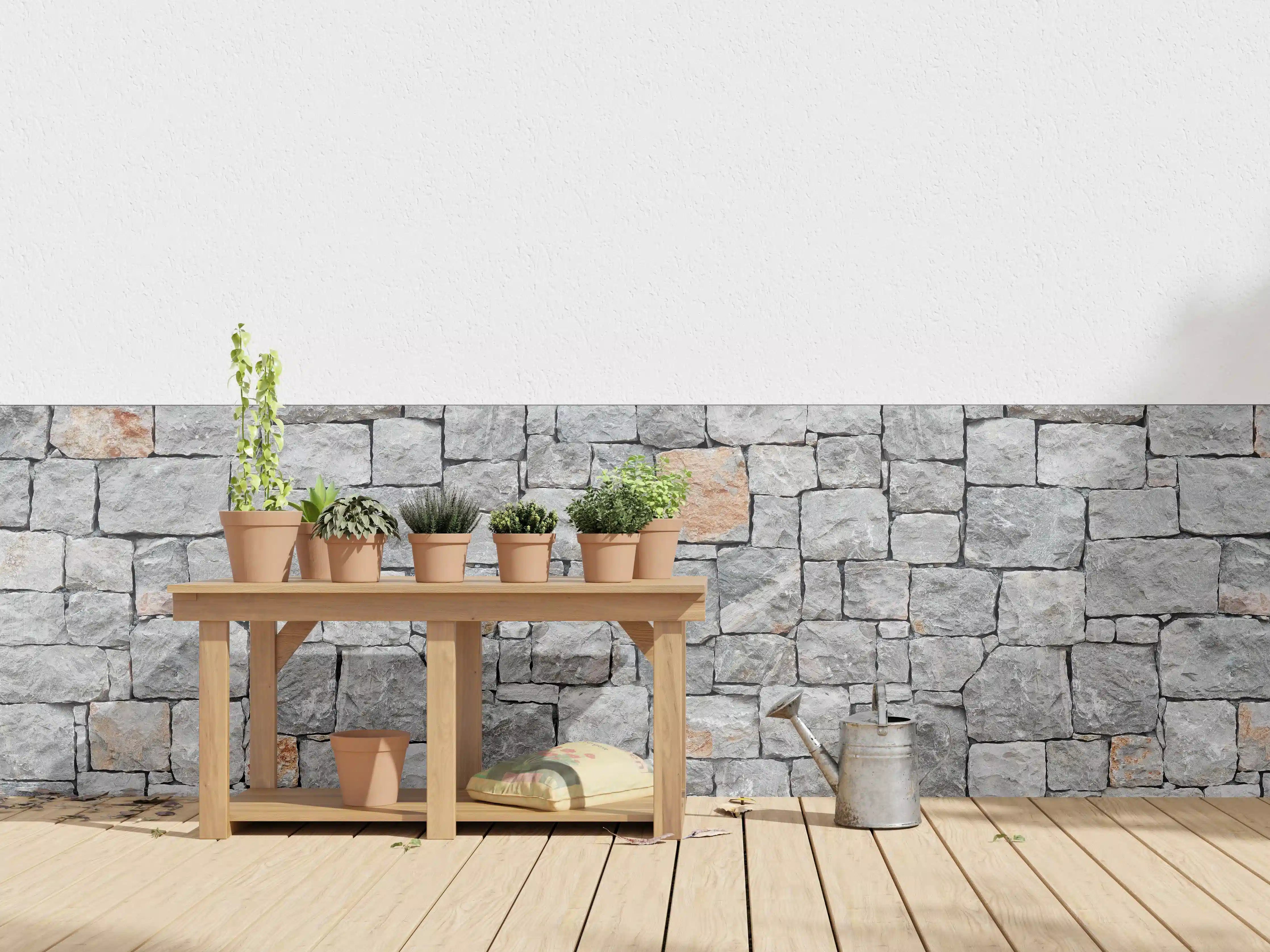 Wandverkleidung außen - Alte Graue Steinwand 