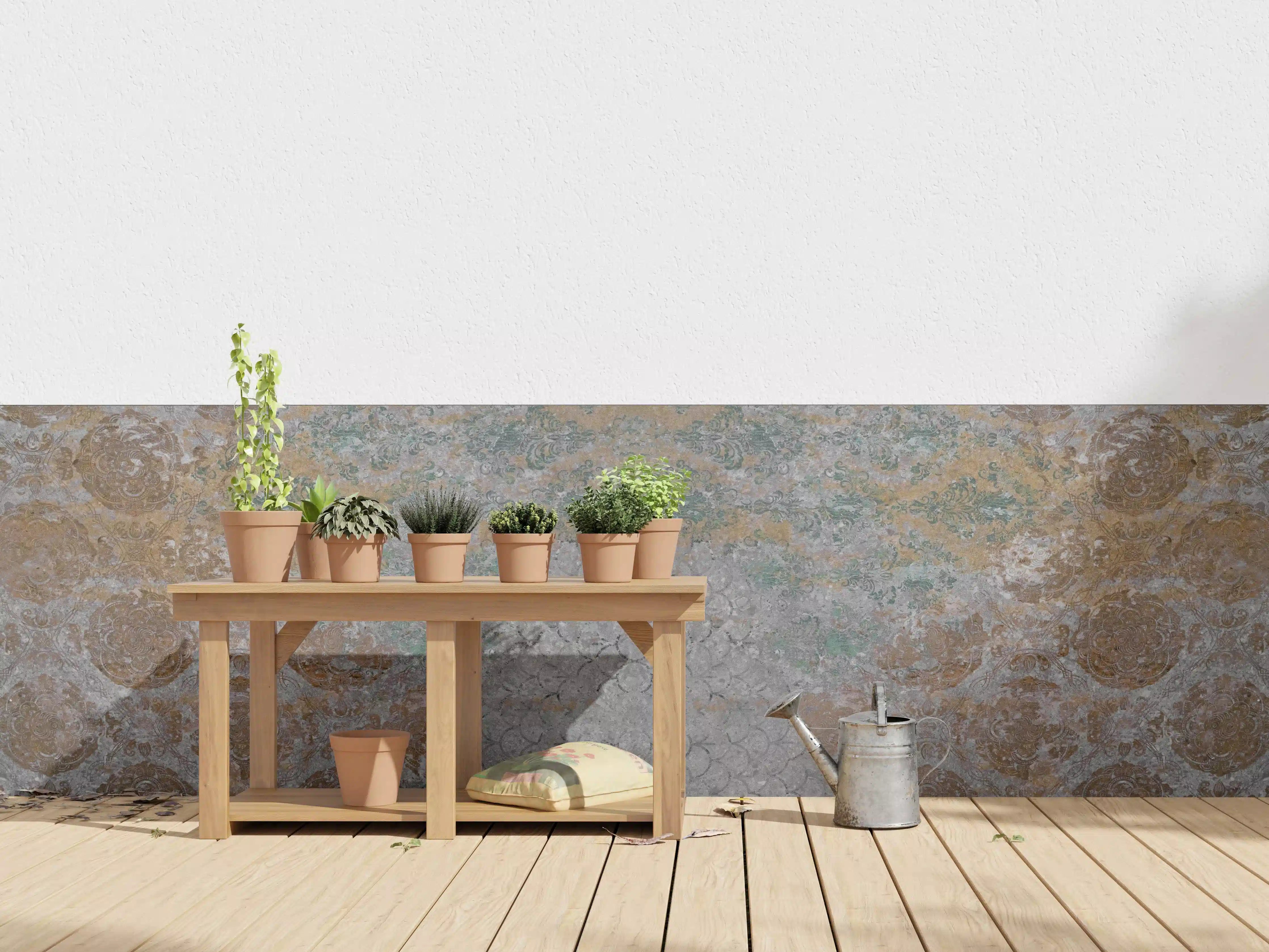 Wandverkleidung außen - Alte shabby Patchwork Motiv