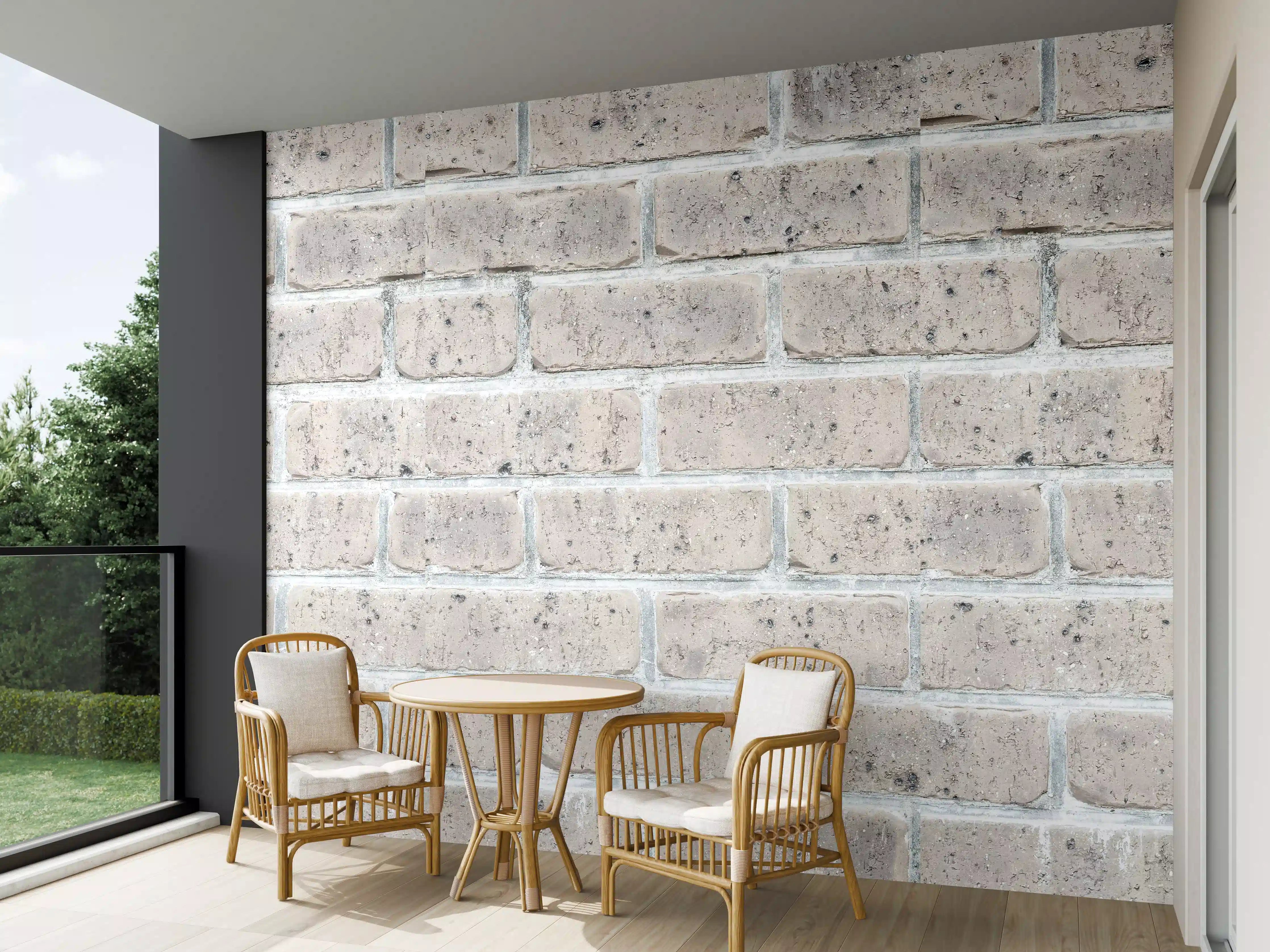 Wandverkleidung außen - Alte weiße Vintage Backsteinmauer