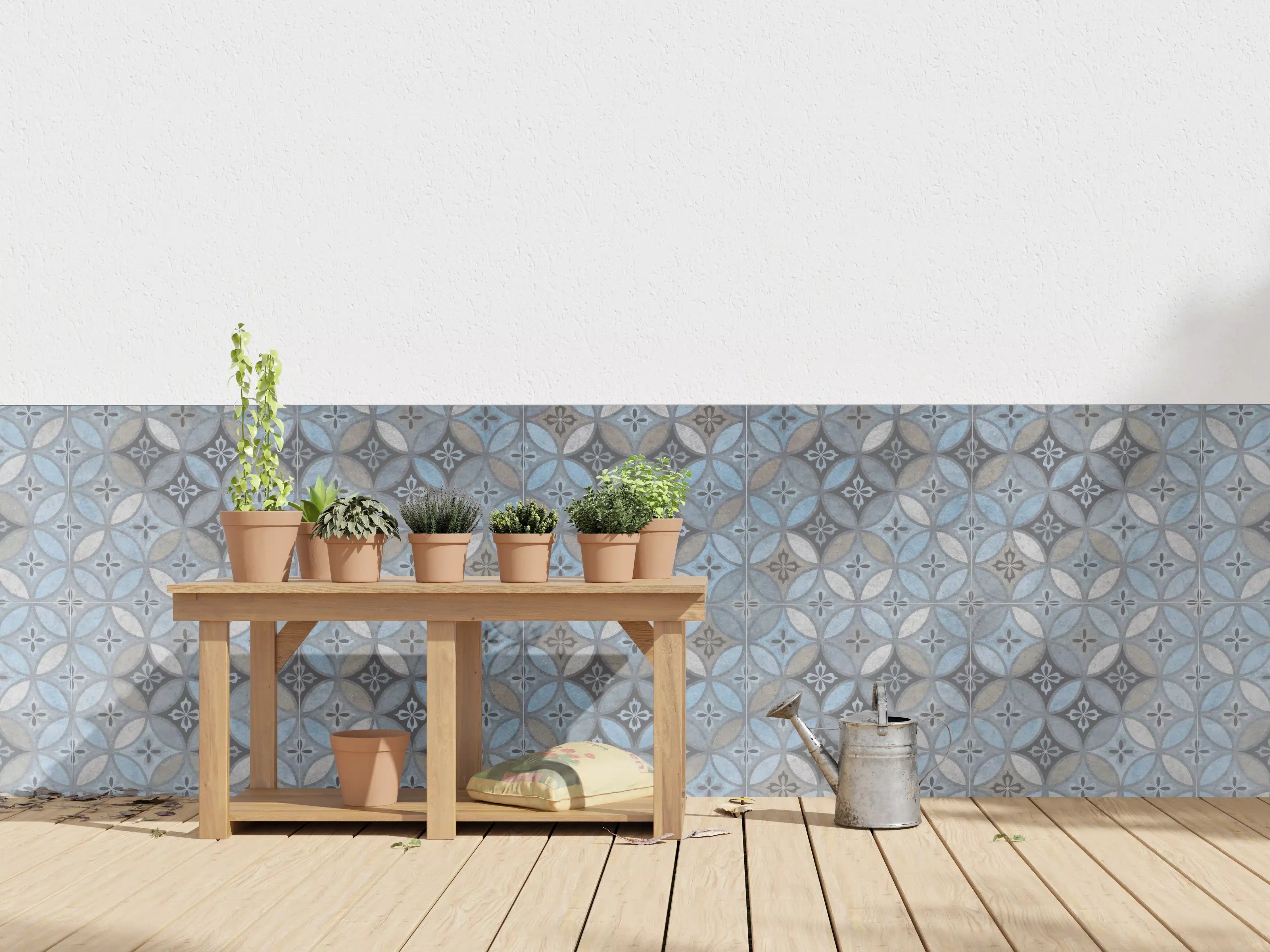 Wandverkleidung außen - Altes Buntes Patchwork Mosaik Motiv