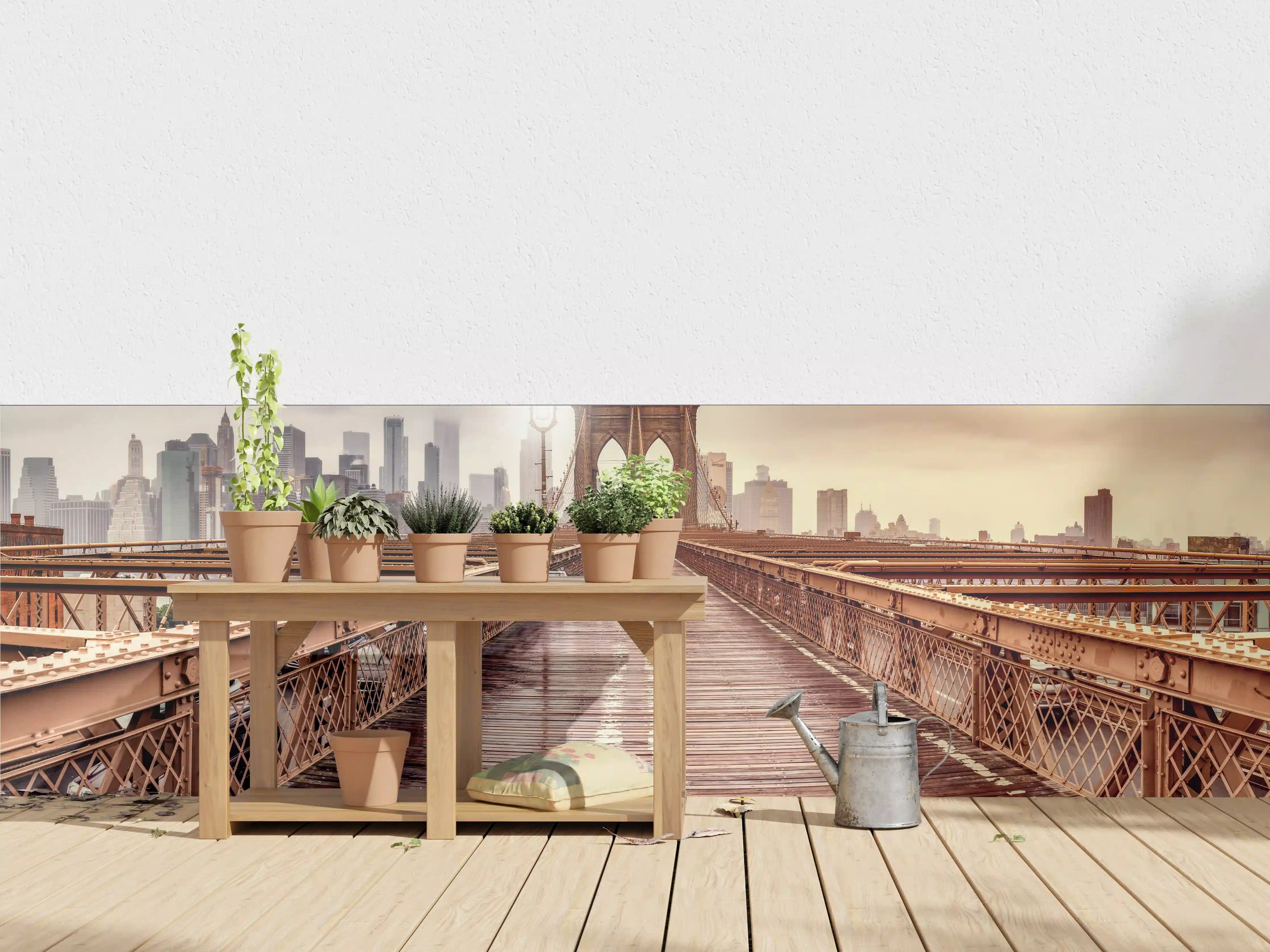 Wandverkleidung außen - Ansicht der Brücke auf die Stadt