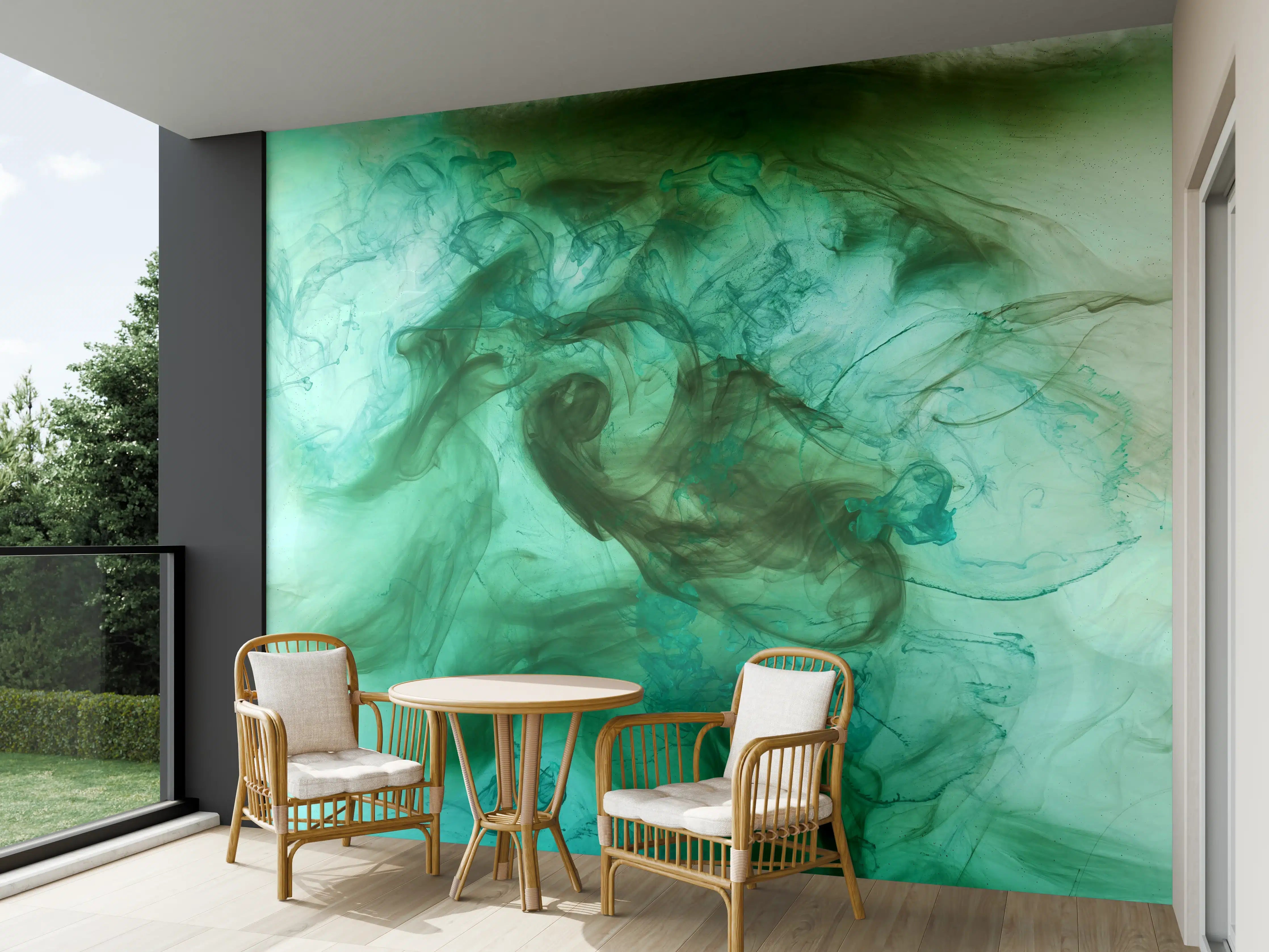 Wandverkleidung außen - Aqua-Türkis und Grün-Marmor-Optik