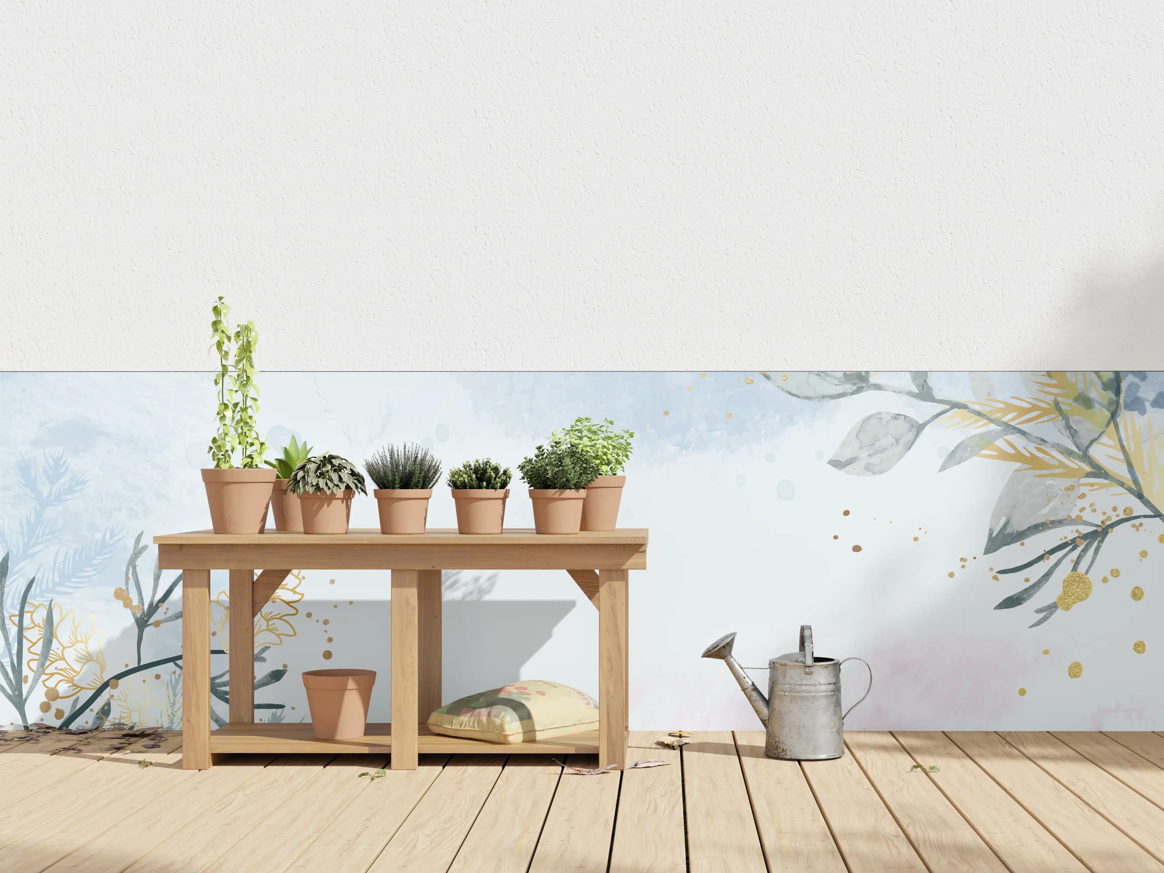 Wandverkleidung außen - Aquarell Blüten Pastell