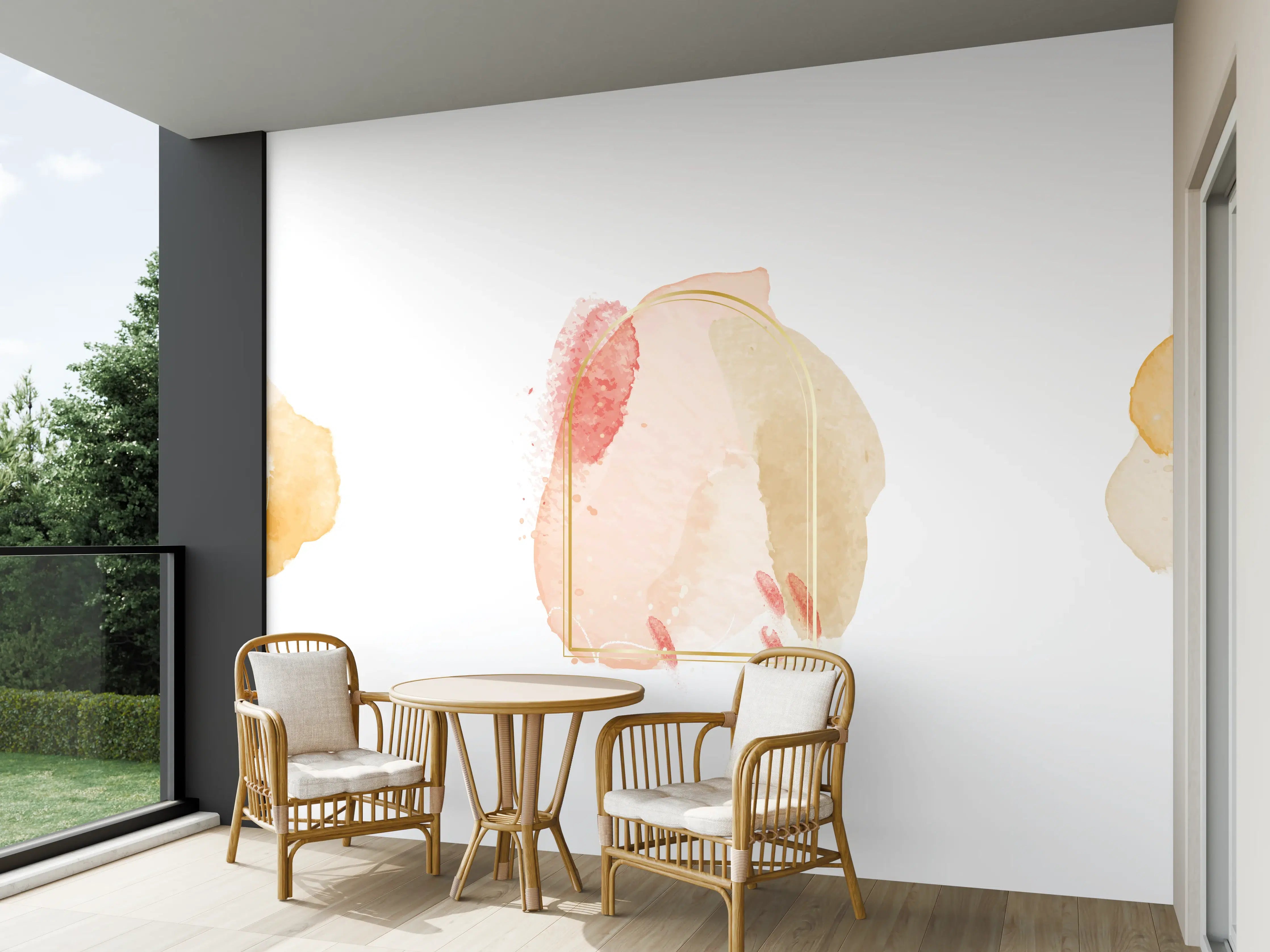 Wandverkleidung außen - Aquarell Flecken Pastell Set