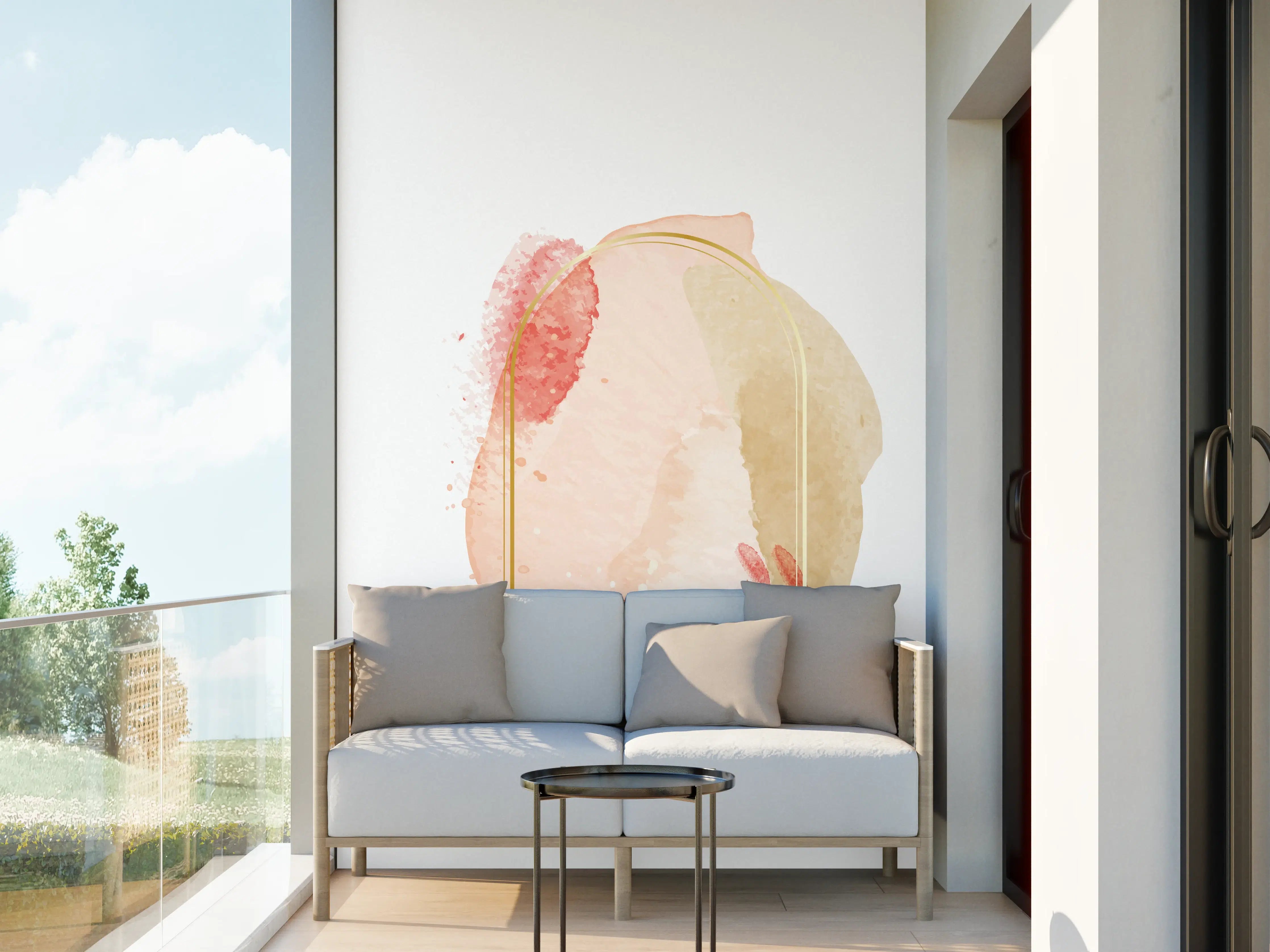Wandverkleidung außen - Aquarell Flecken Pastell Set