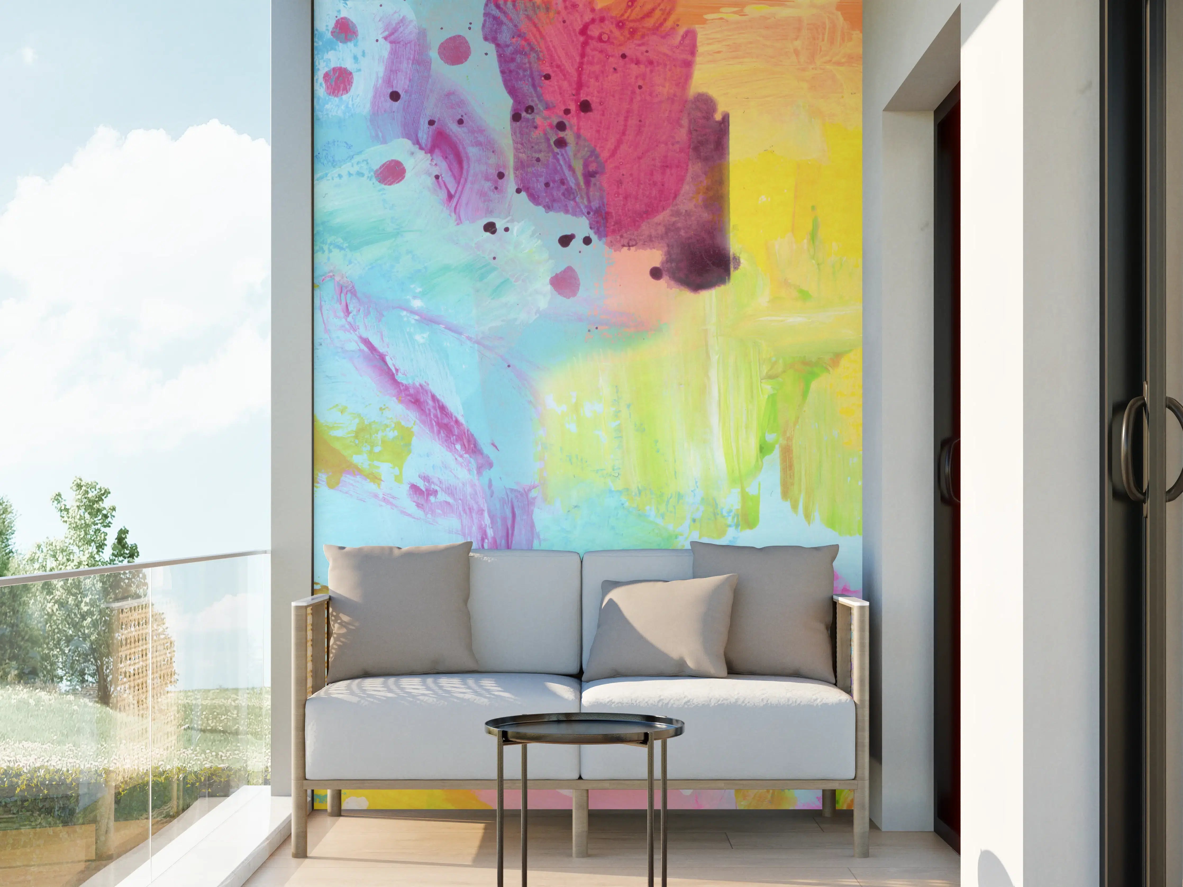 Wandverkleidung außen - Aquarell Kunstmalerei - Bunt